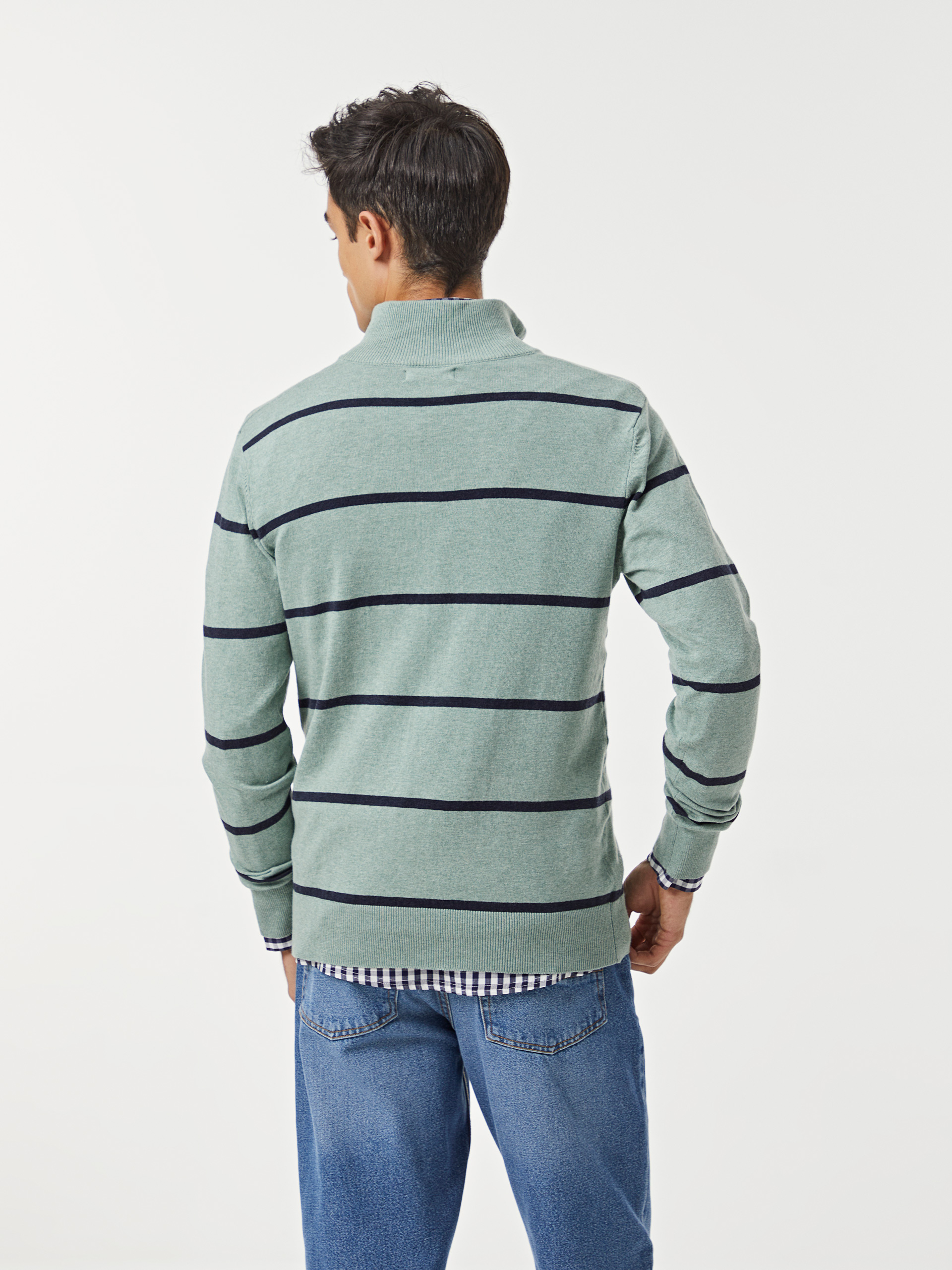 Camisola de malha às riscas