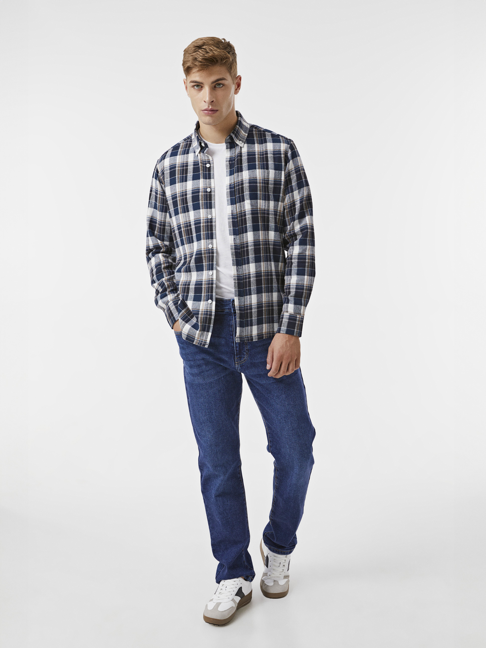 Camisa xadrez de algodão