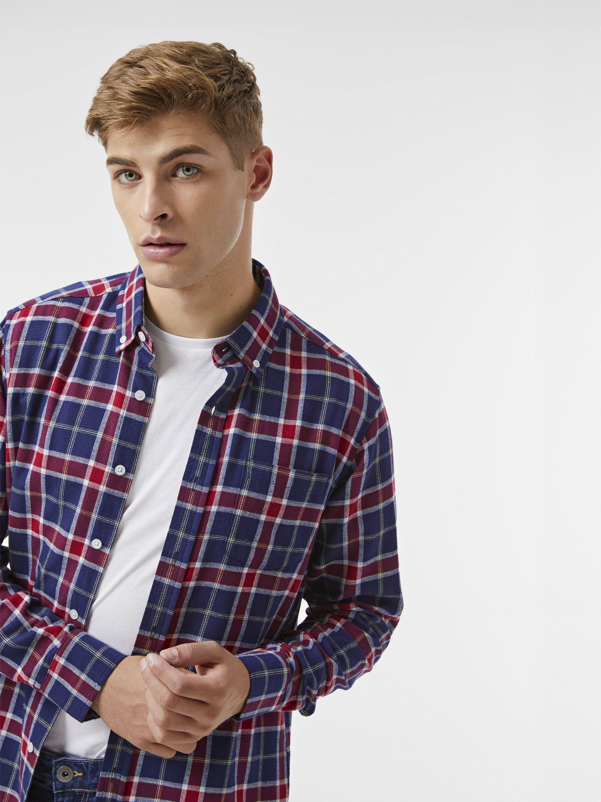 Camisa xadrez de algodão