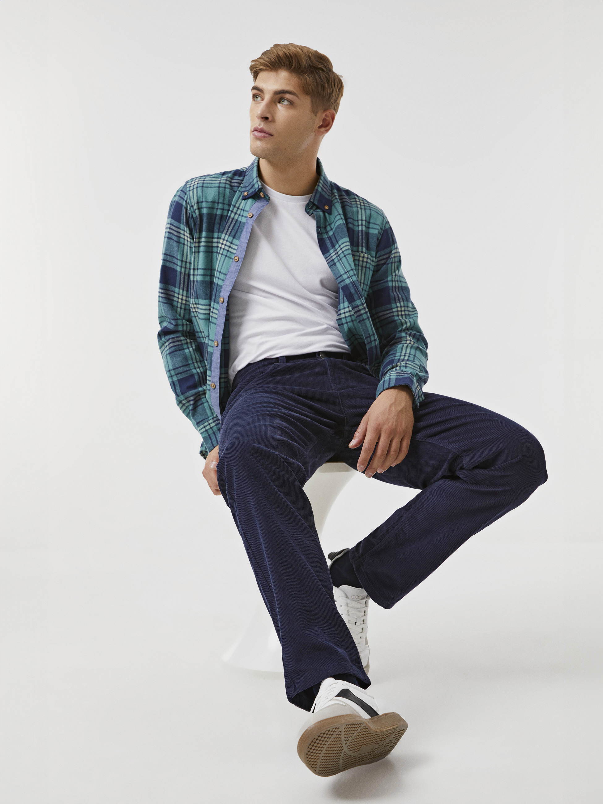 Calças bombazine 5 bolsos