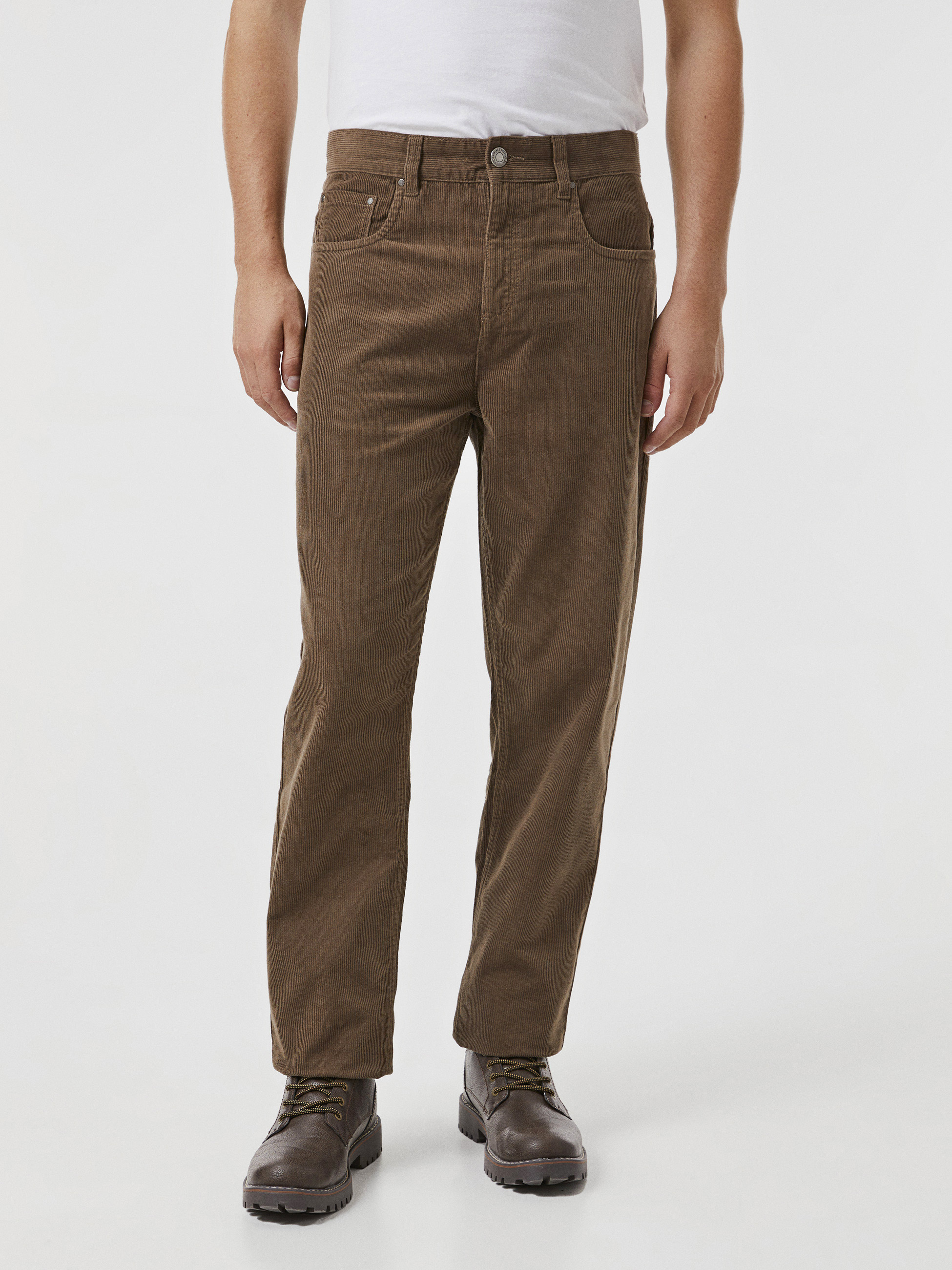 Calças bombazine 5 bolsos