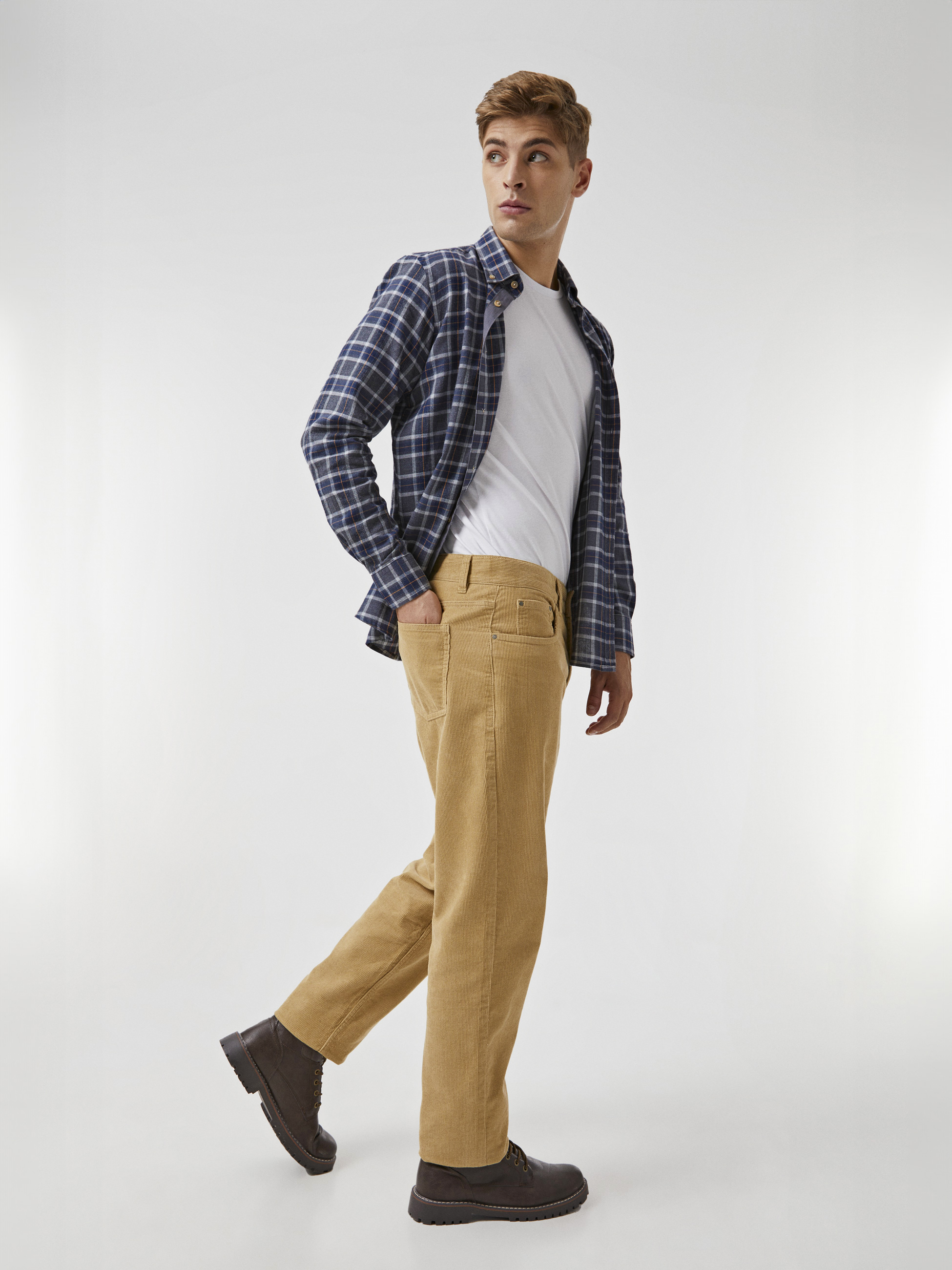 Calças bombazine 5 bolsos