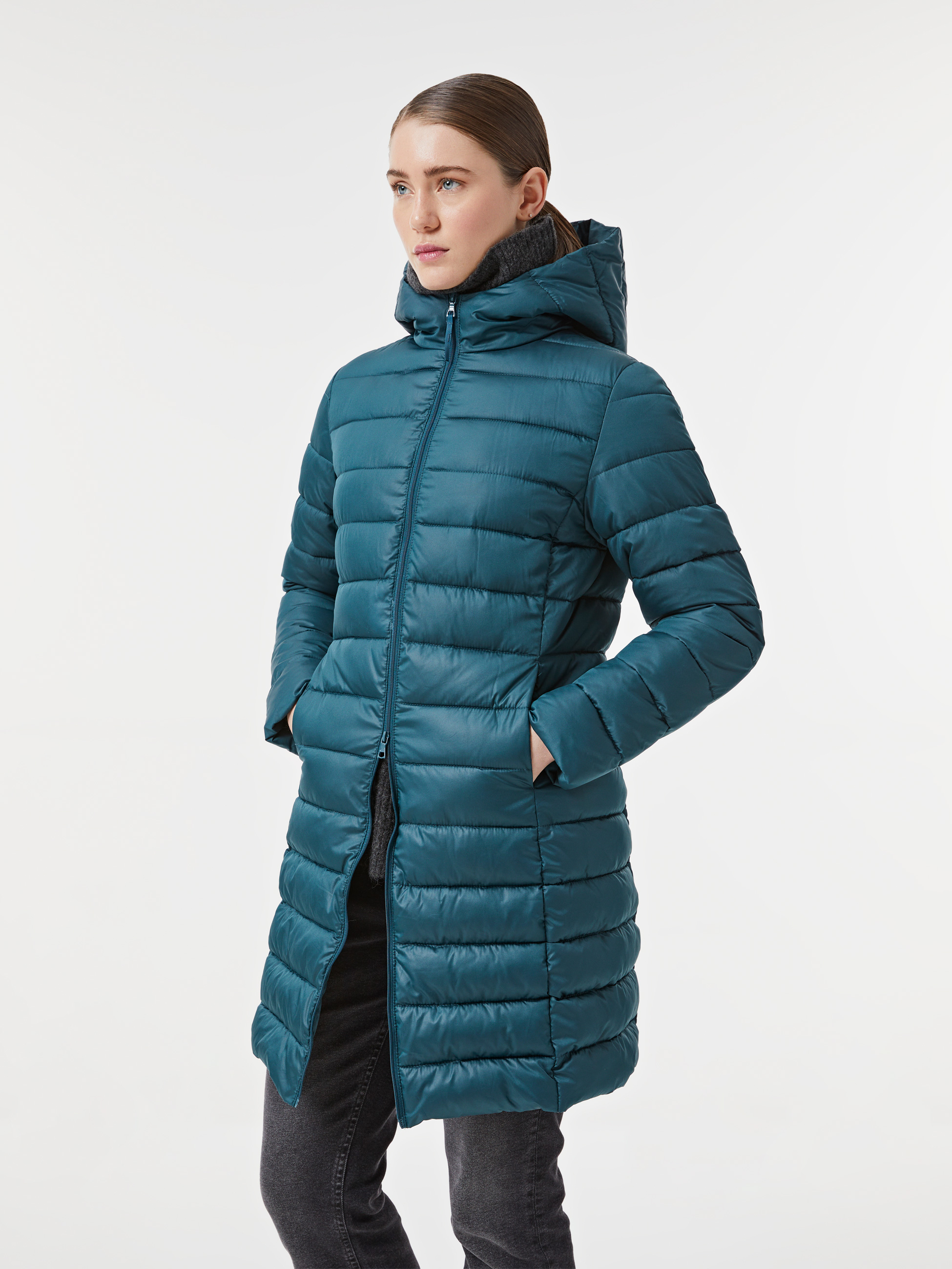 Casaco acolchoado com capuz