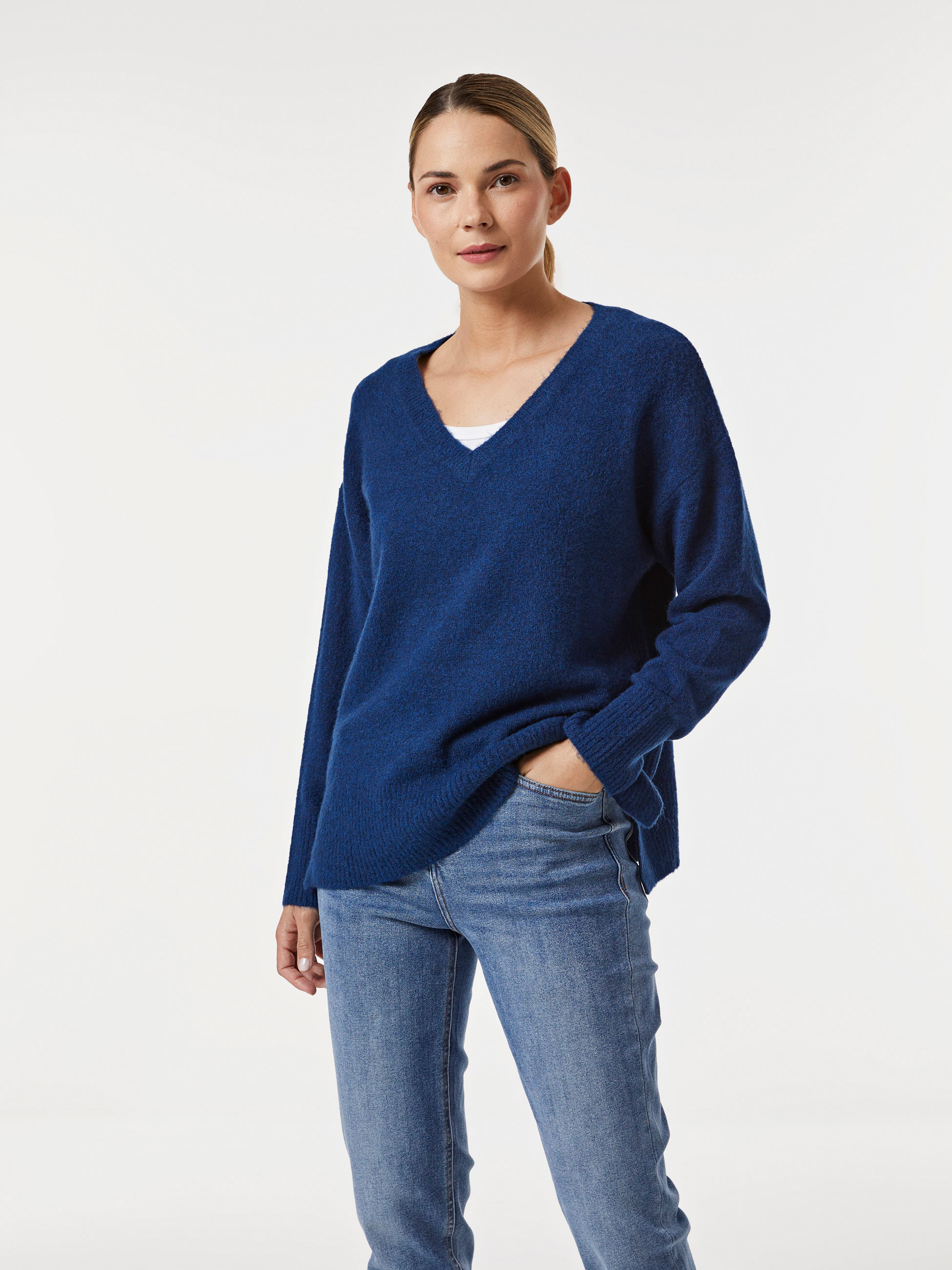 Camisola malha decote em V