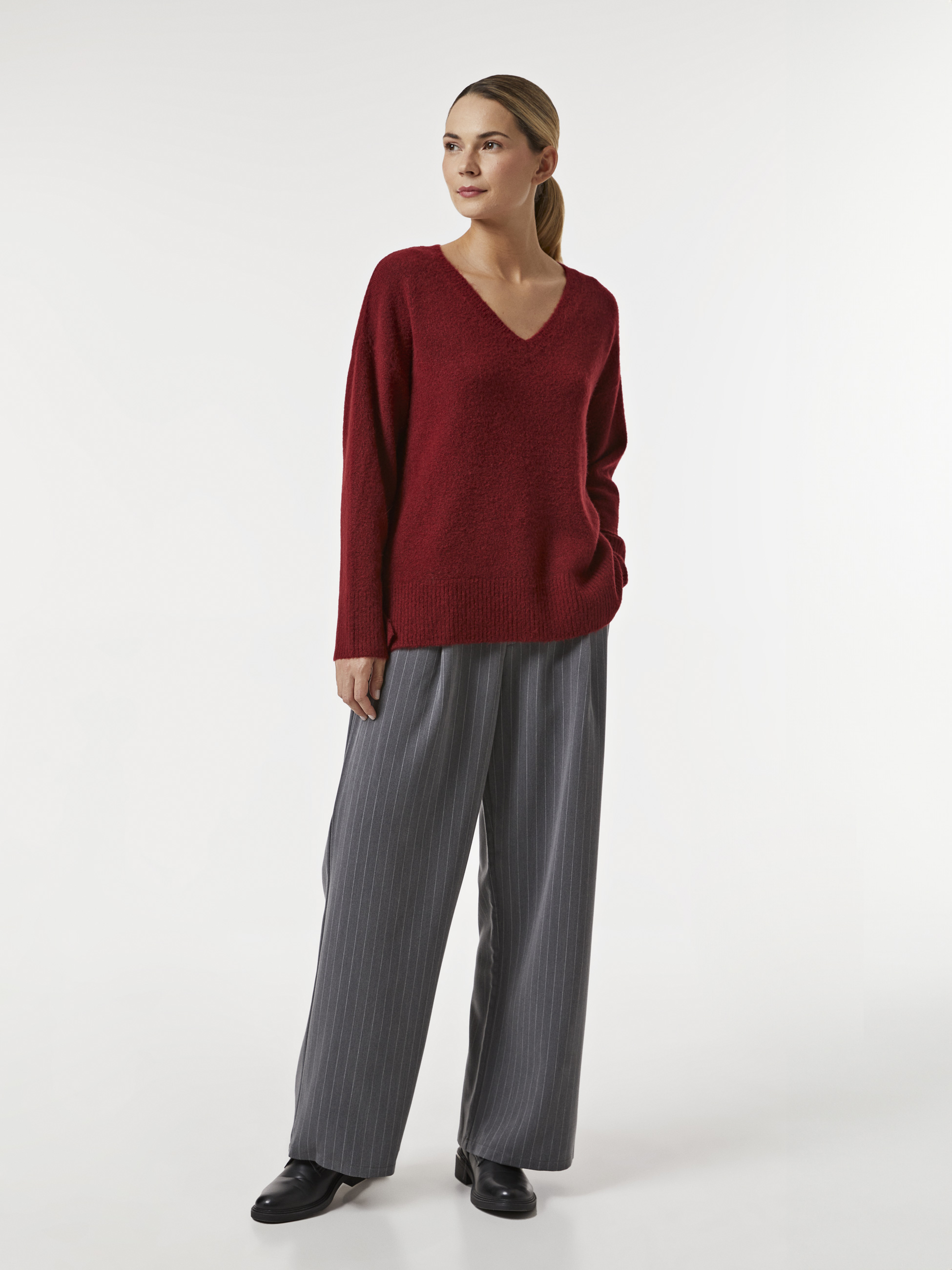 Camisola malha decote em V