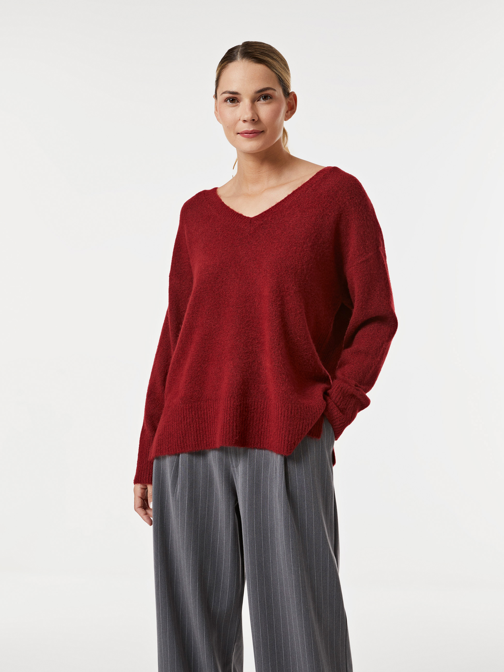 Camisola malha decote em V