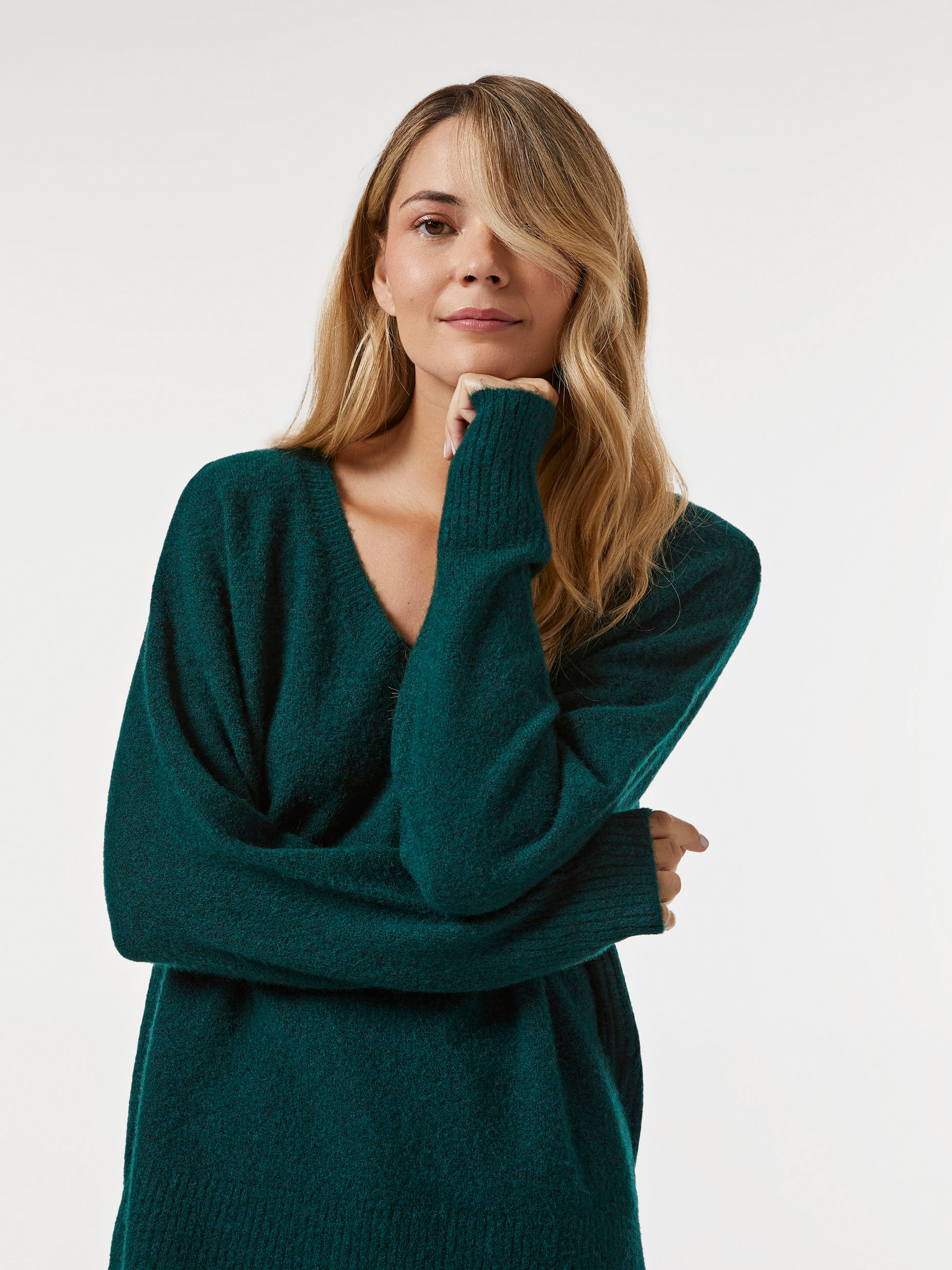 Camisola malha decote em V