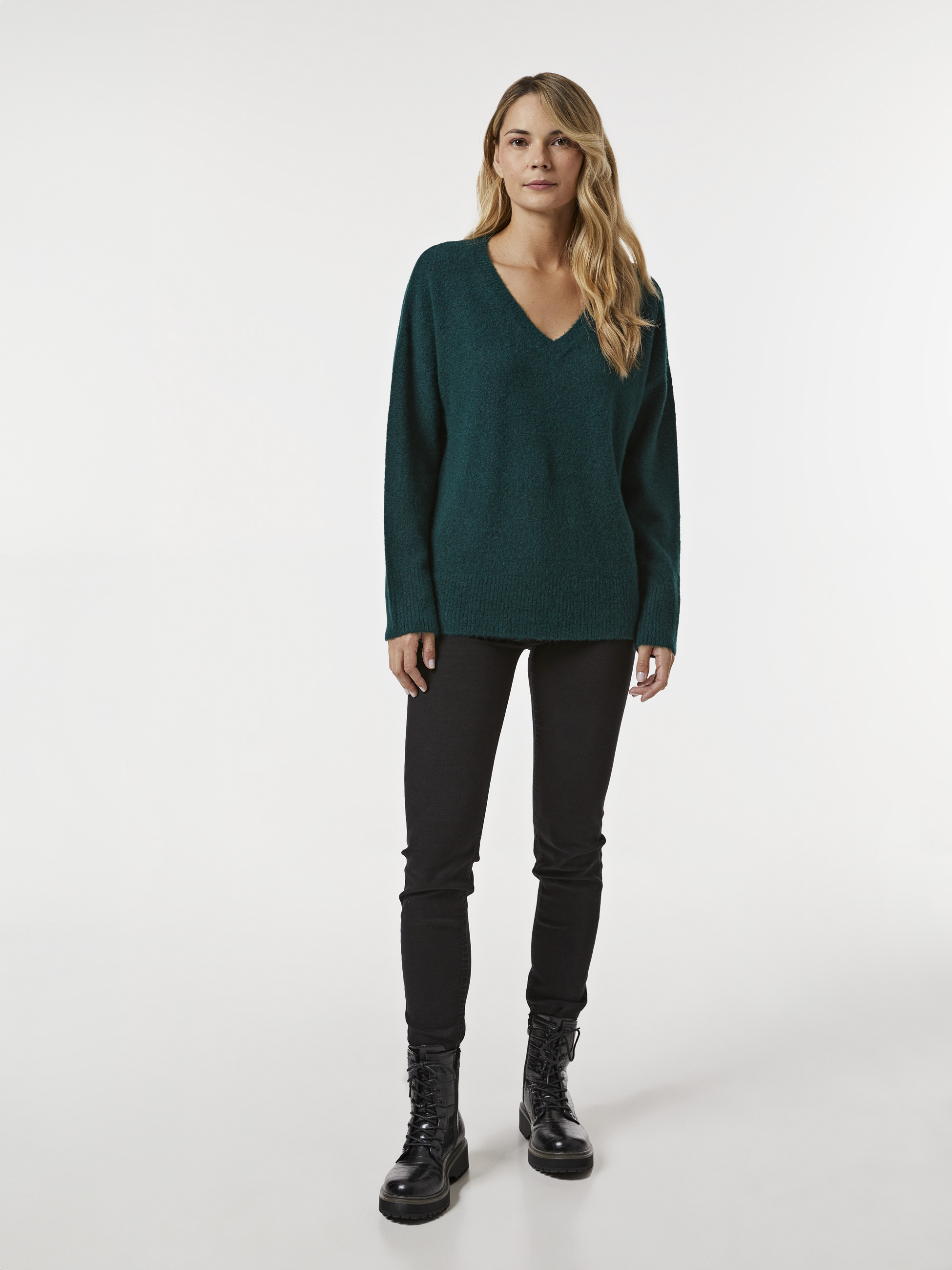 Camisola malha decote em V