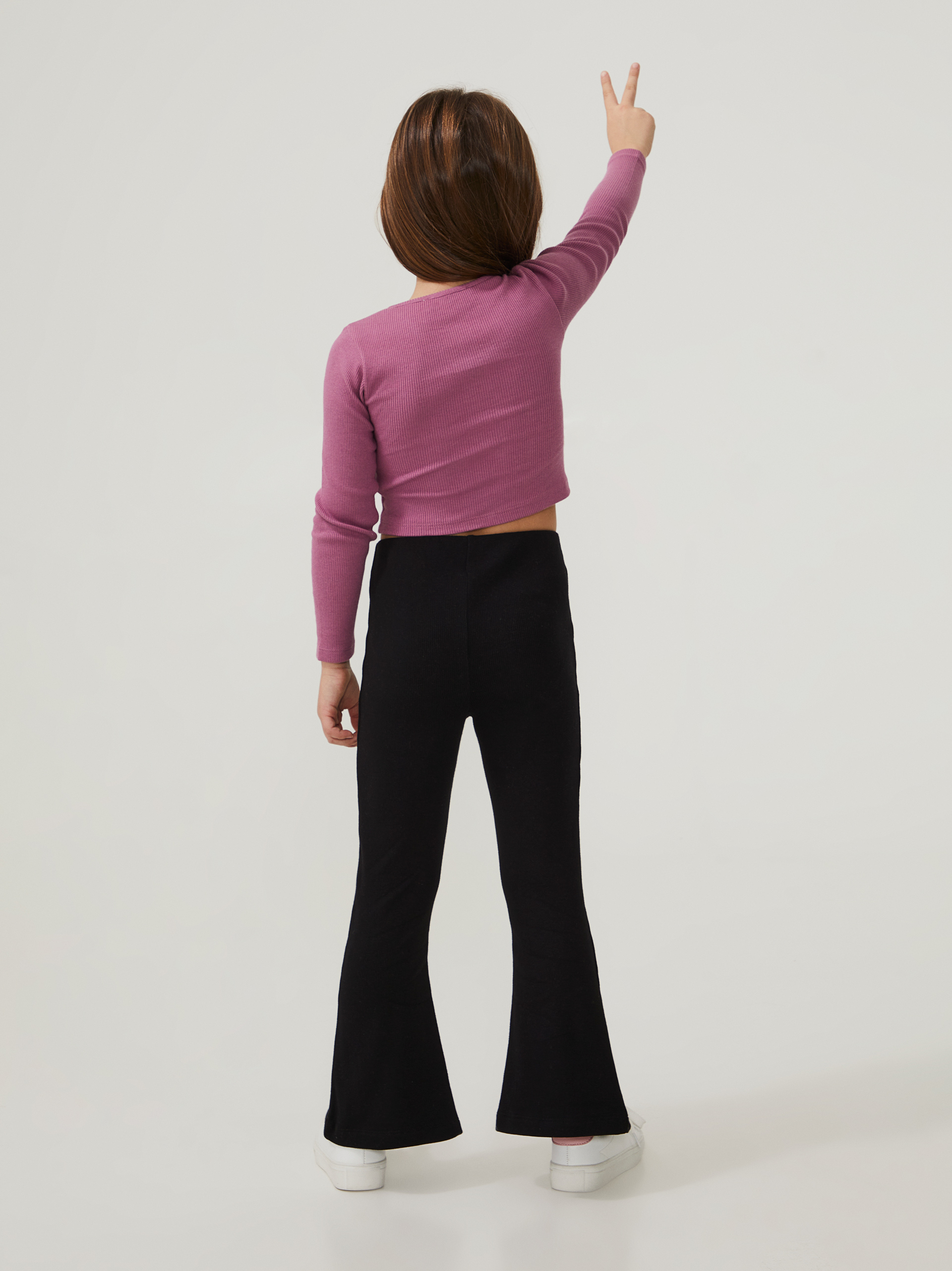 Crop top canelado
