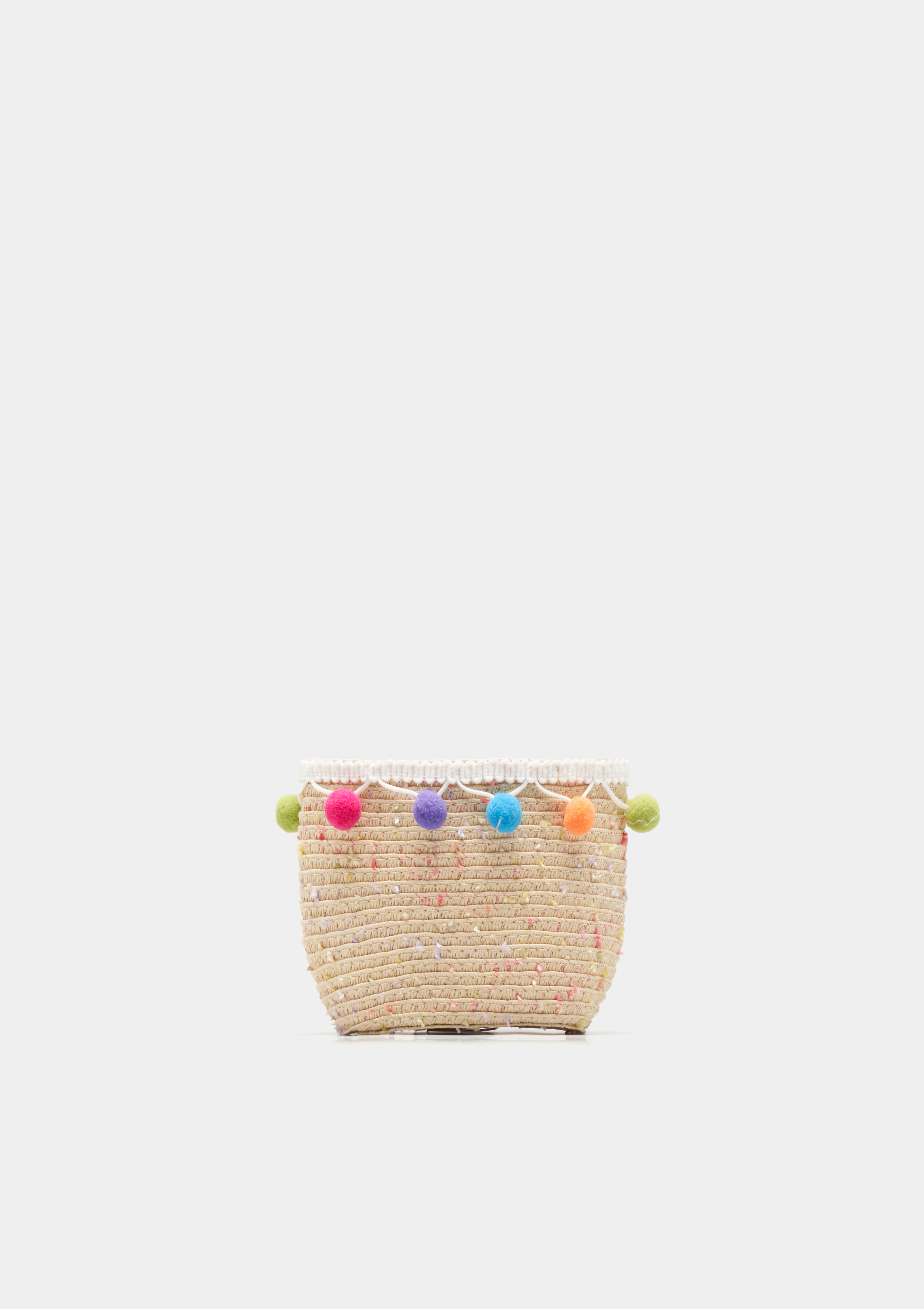 Mala de palha com pompons