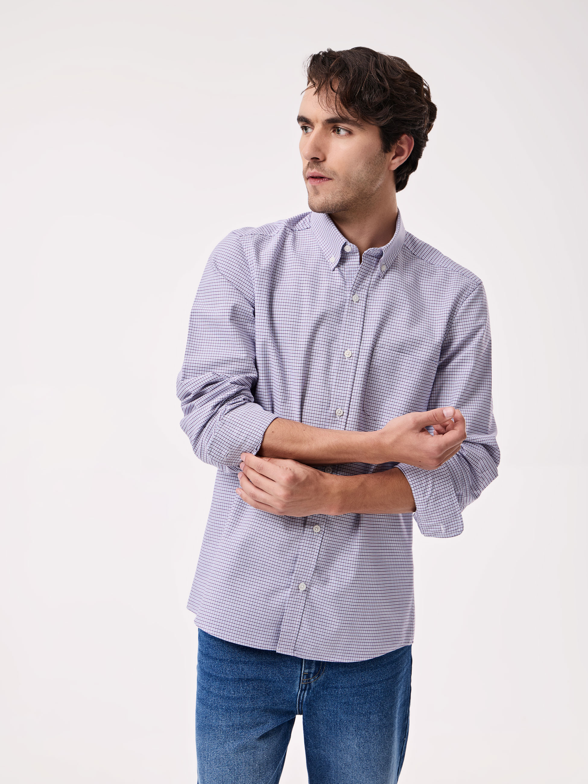 Camisa com Micro-Xadrez