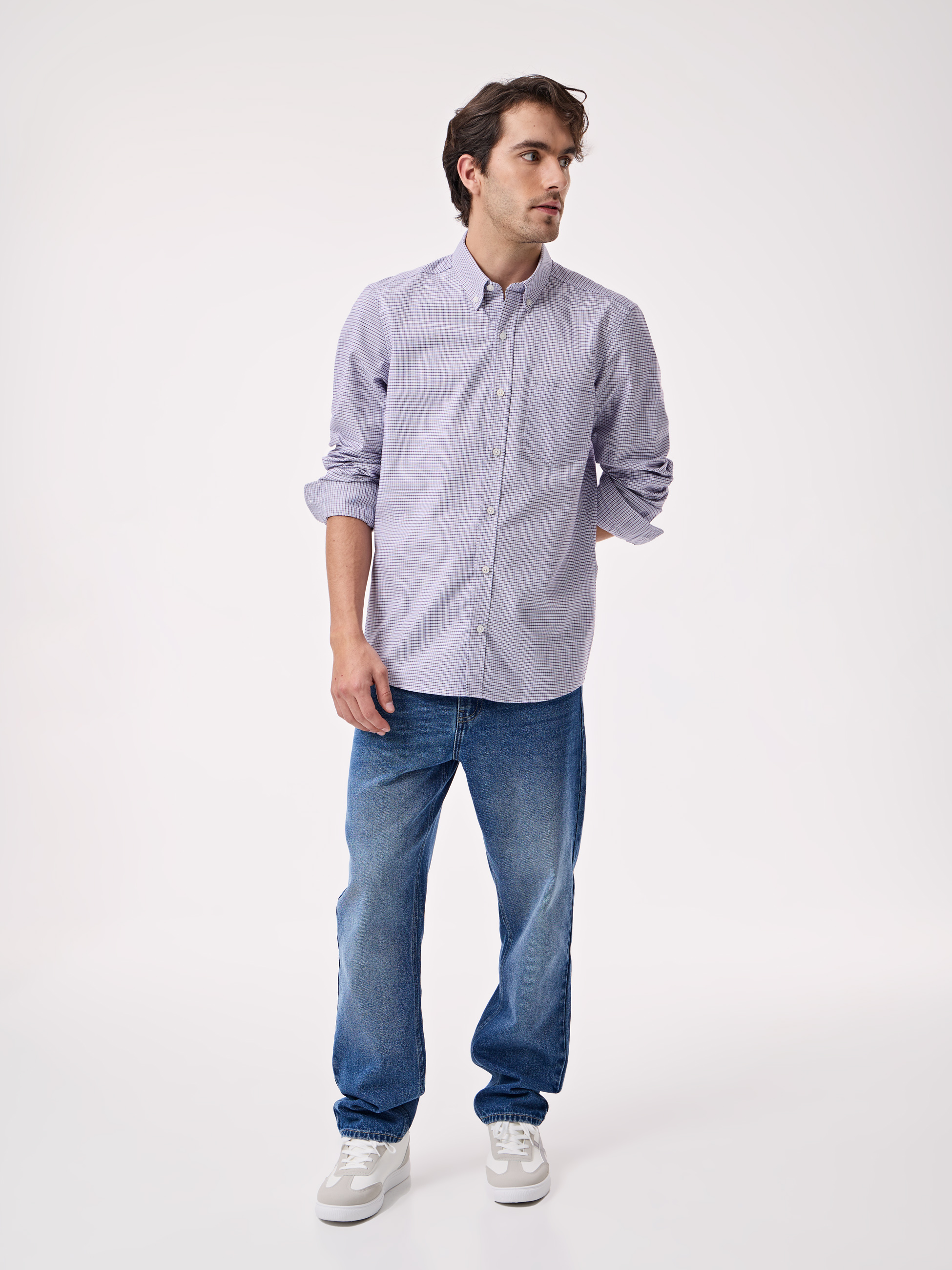 Camisa com Micro-Xadrez