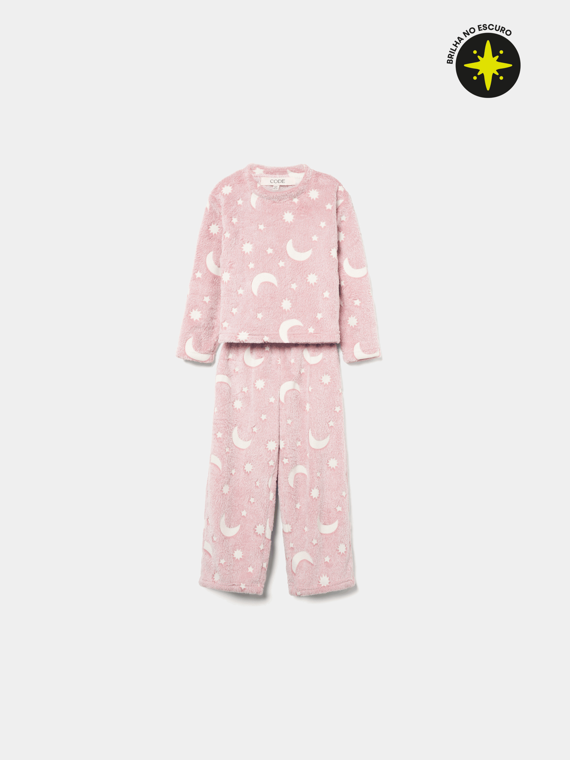Pijama polar brilha no escuro