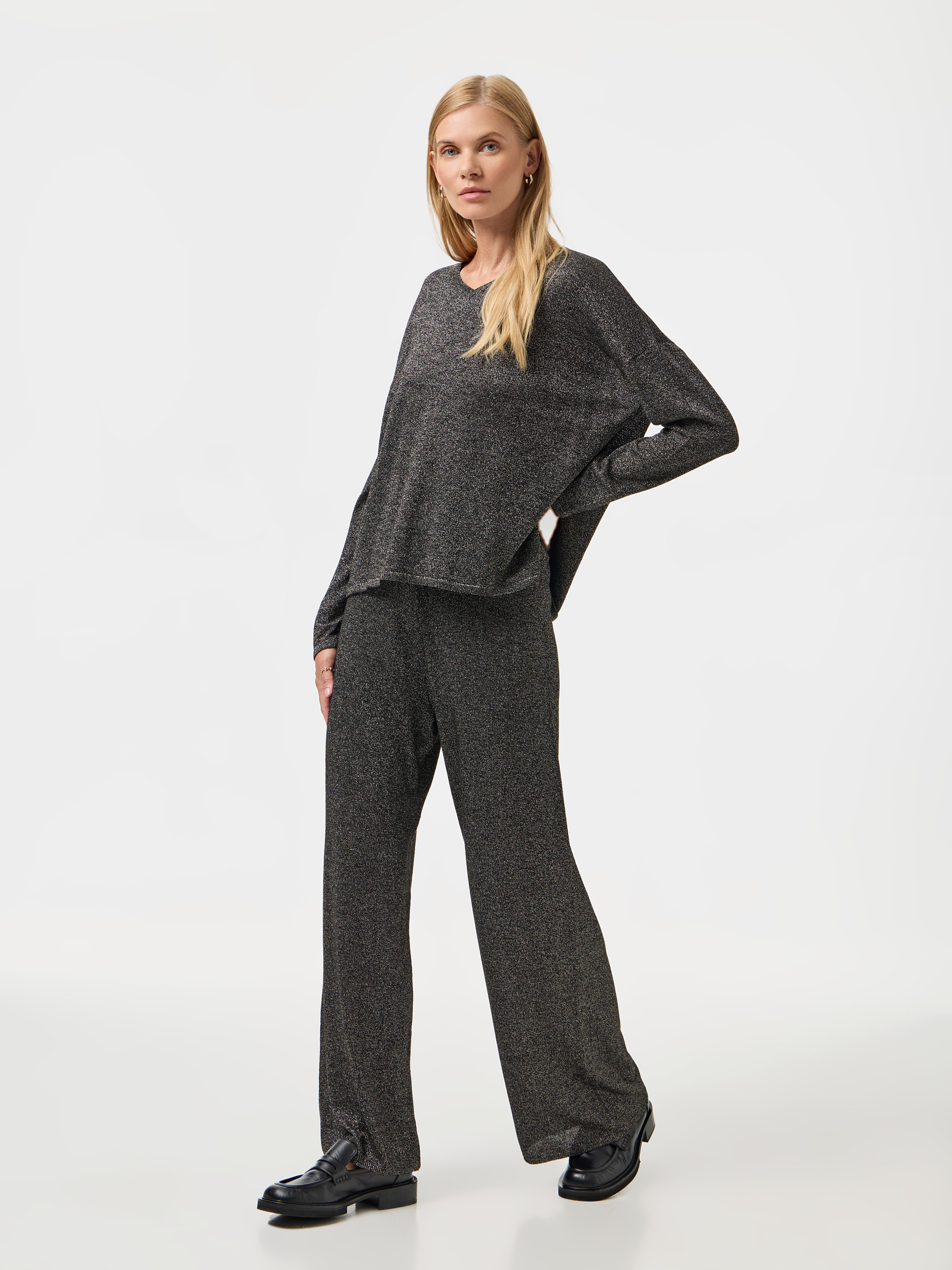 Calça larga em malha