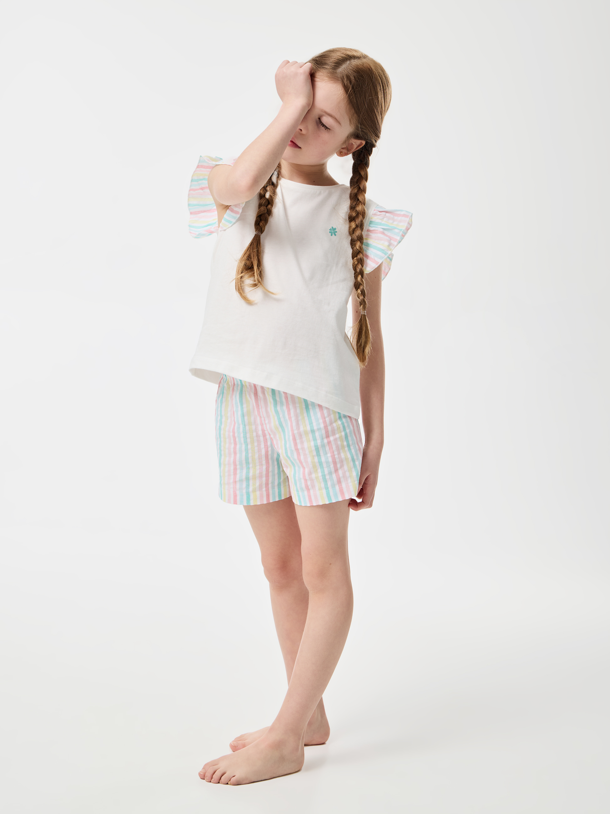 Pijama curto com riscas