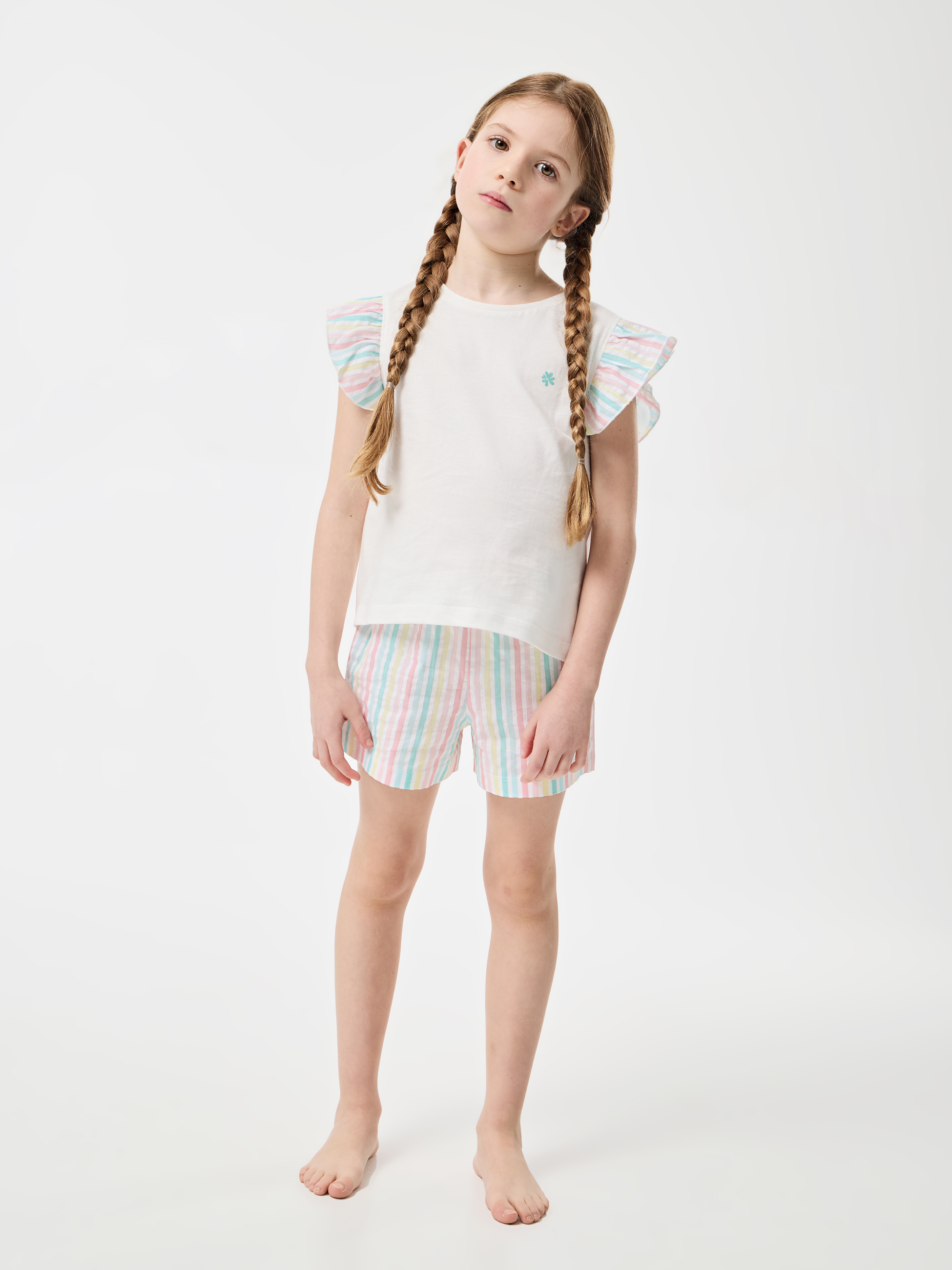 Pijama curto com riscas