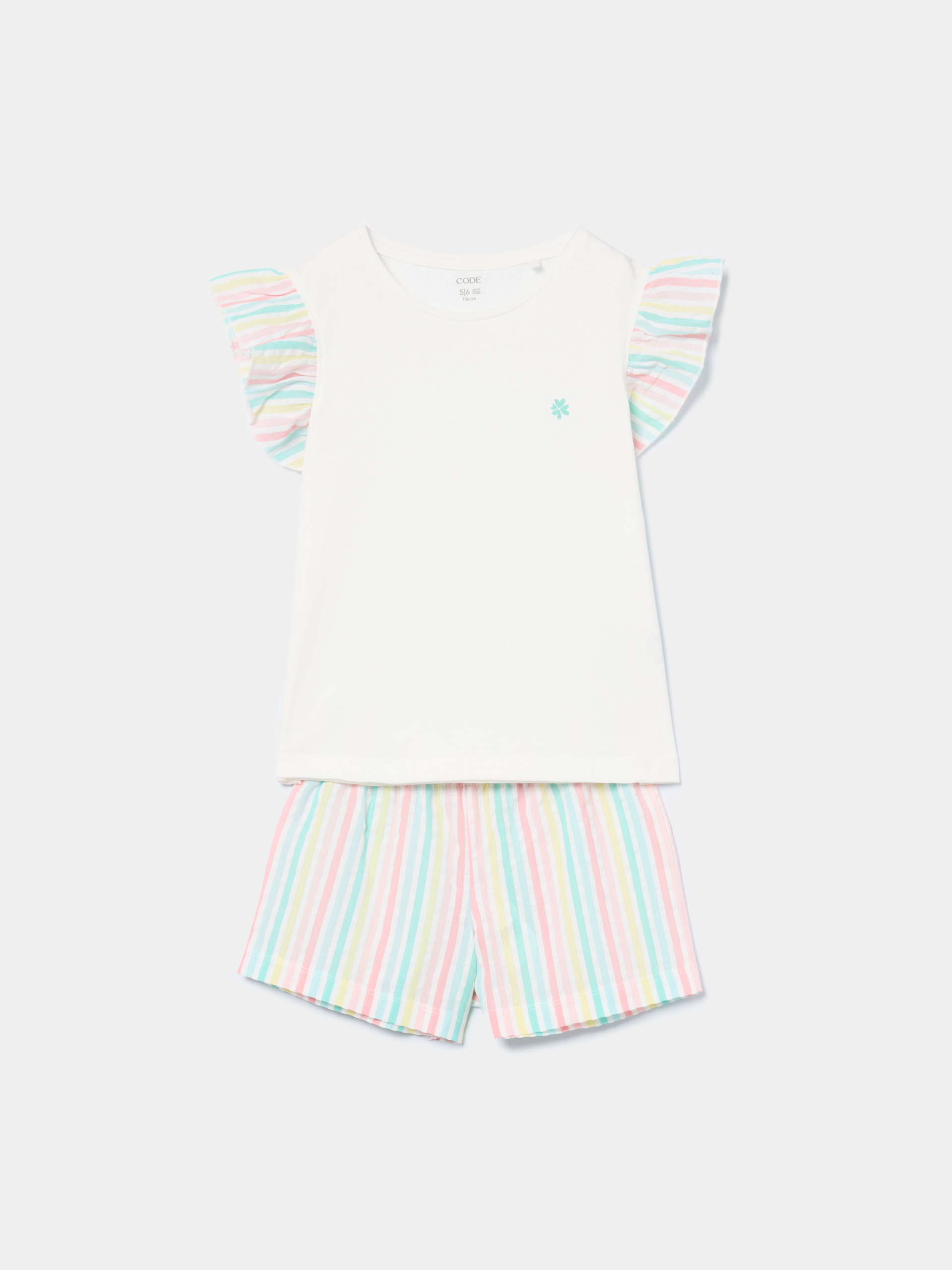 Pijama curto com riscas