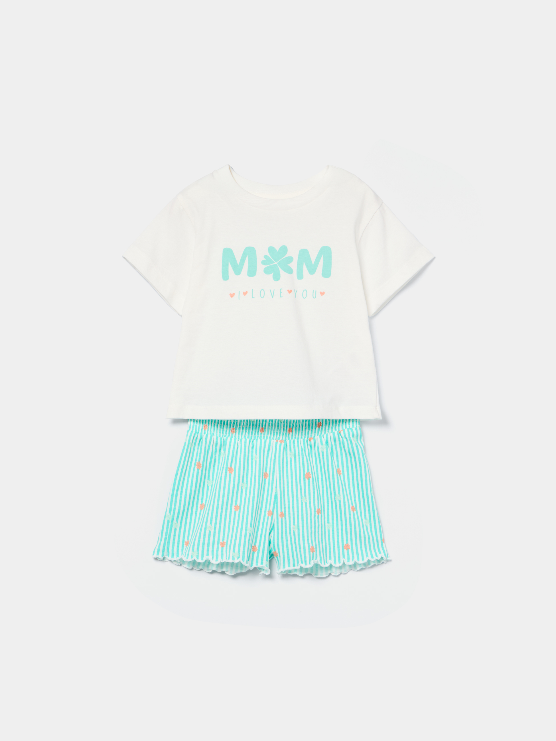 Pijama curto "MOM I LOVE YOU”