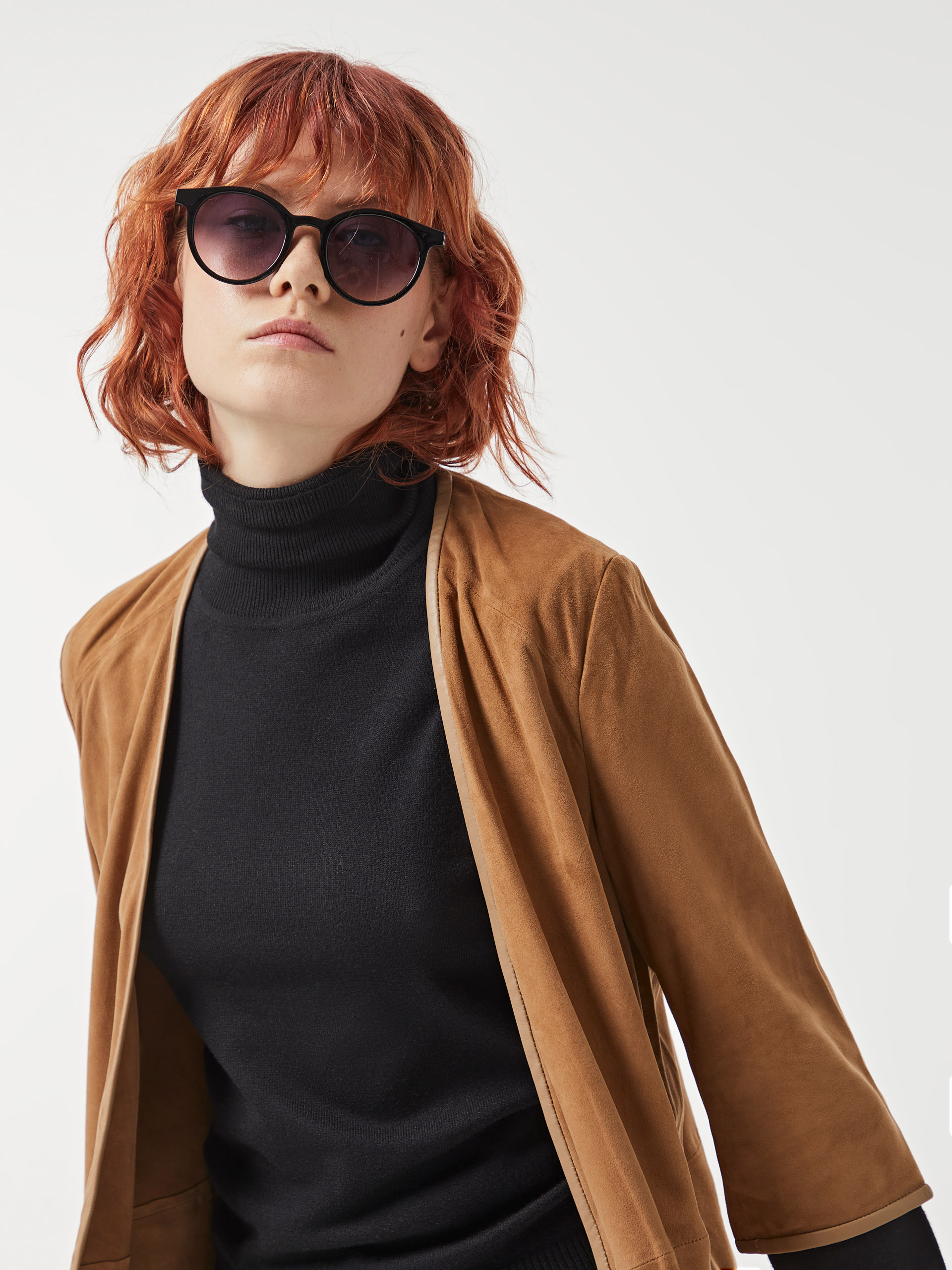 Casaco pele camurça