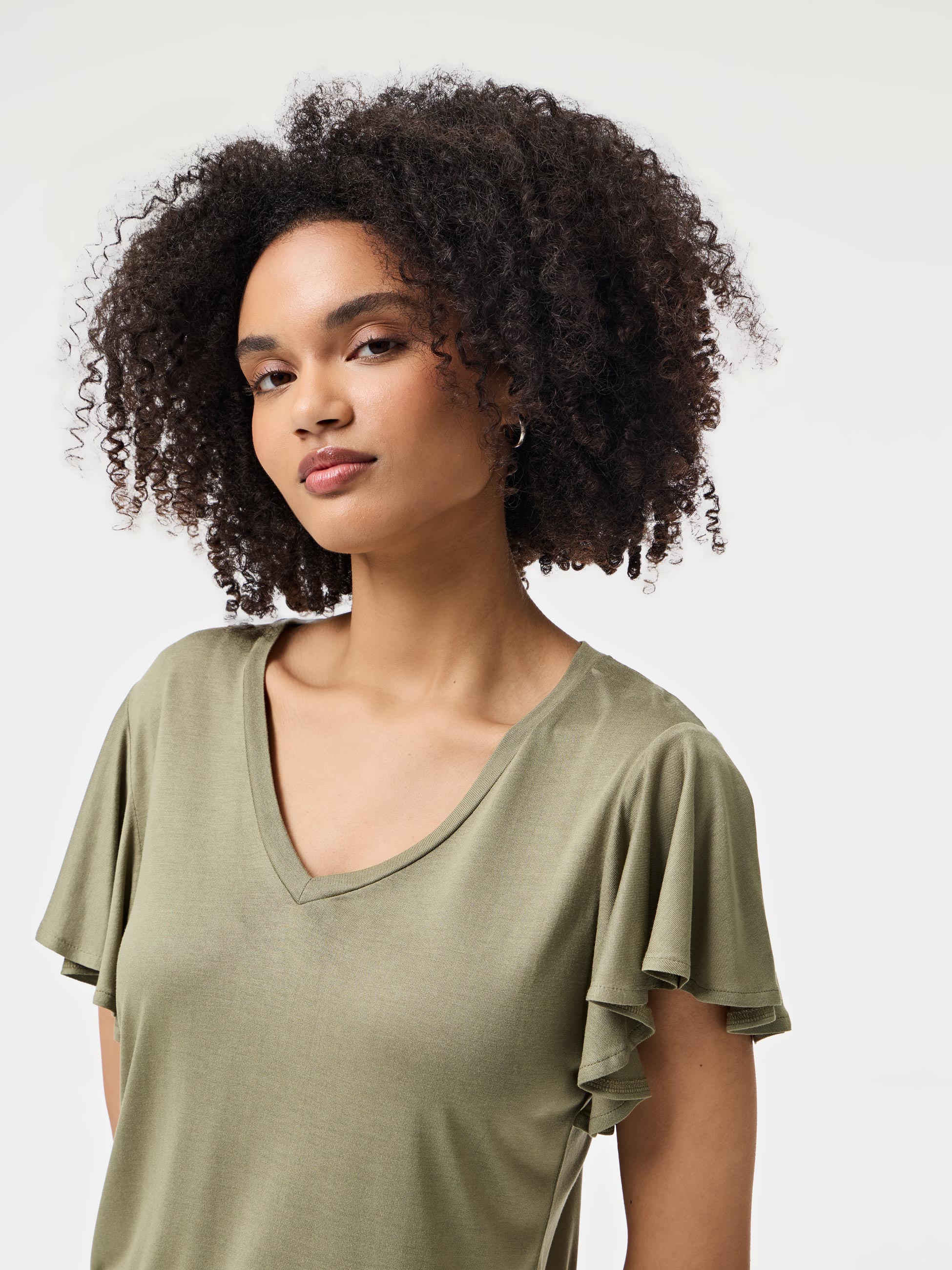 T-Shirt com folho nas mangas