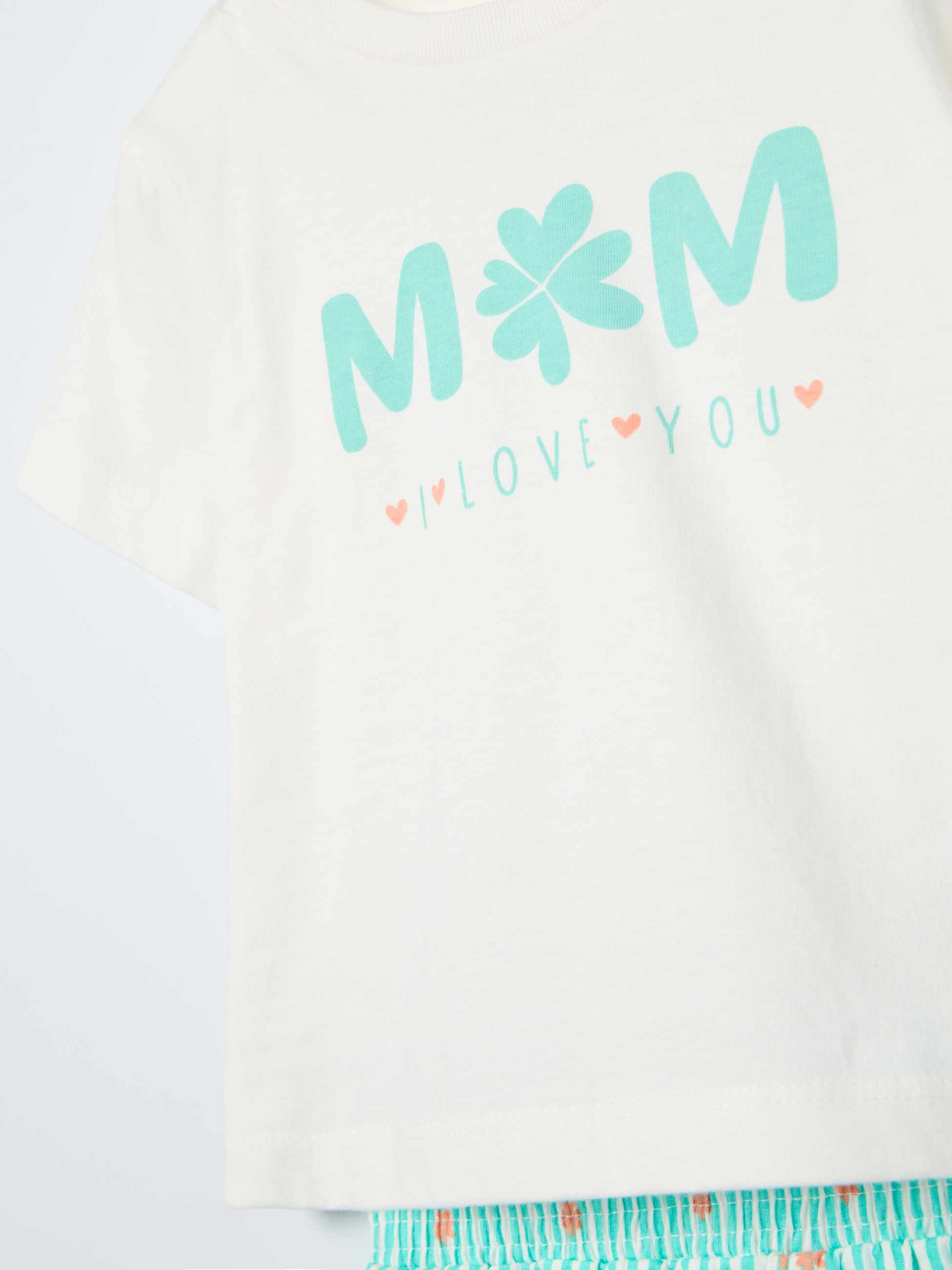 Pijama curto "MOM I LOVE YOU”