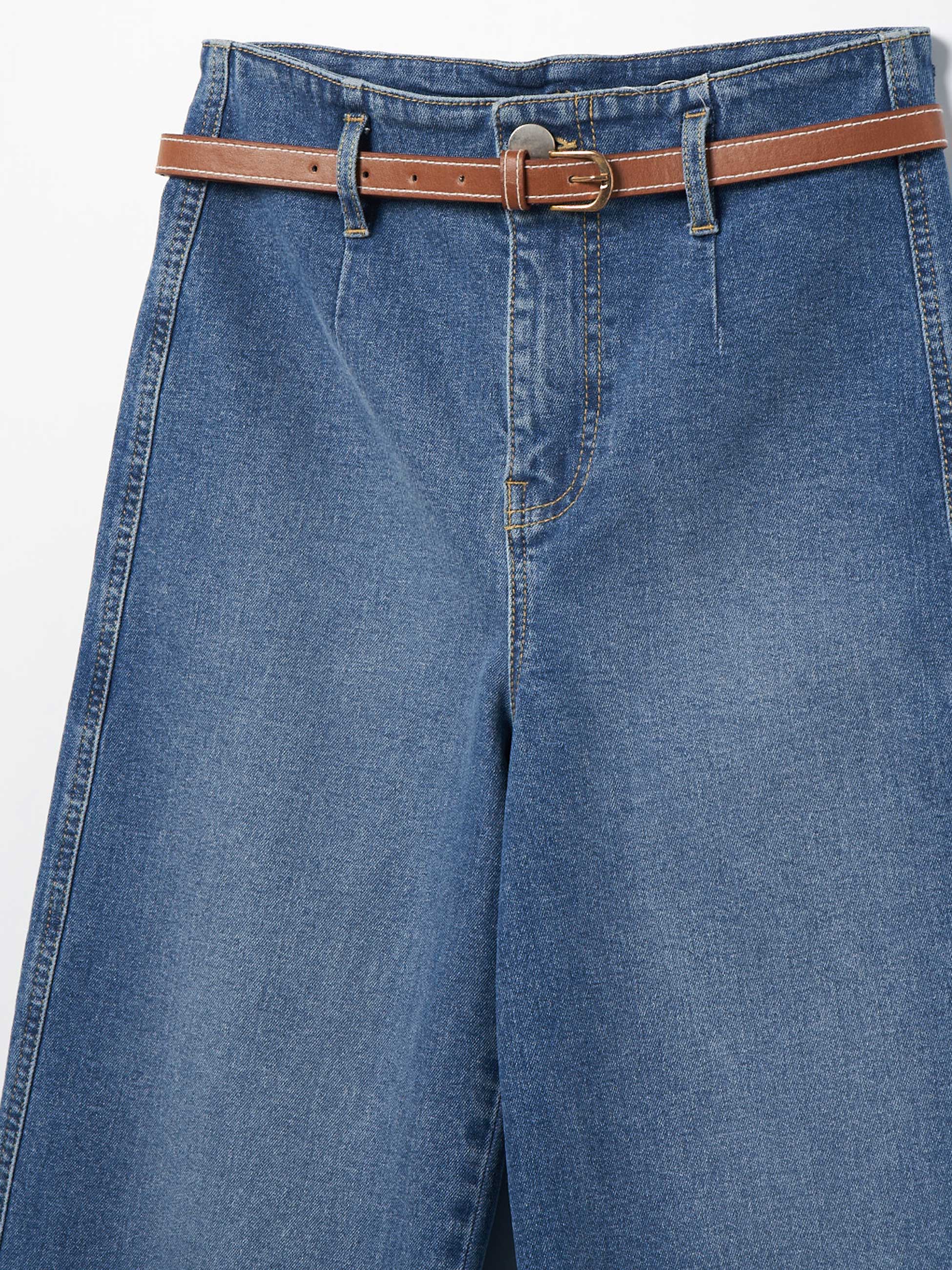 Calças de ganga wide crop