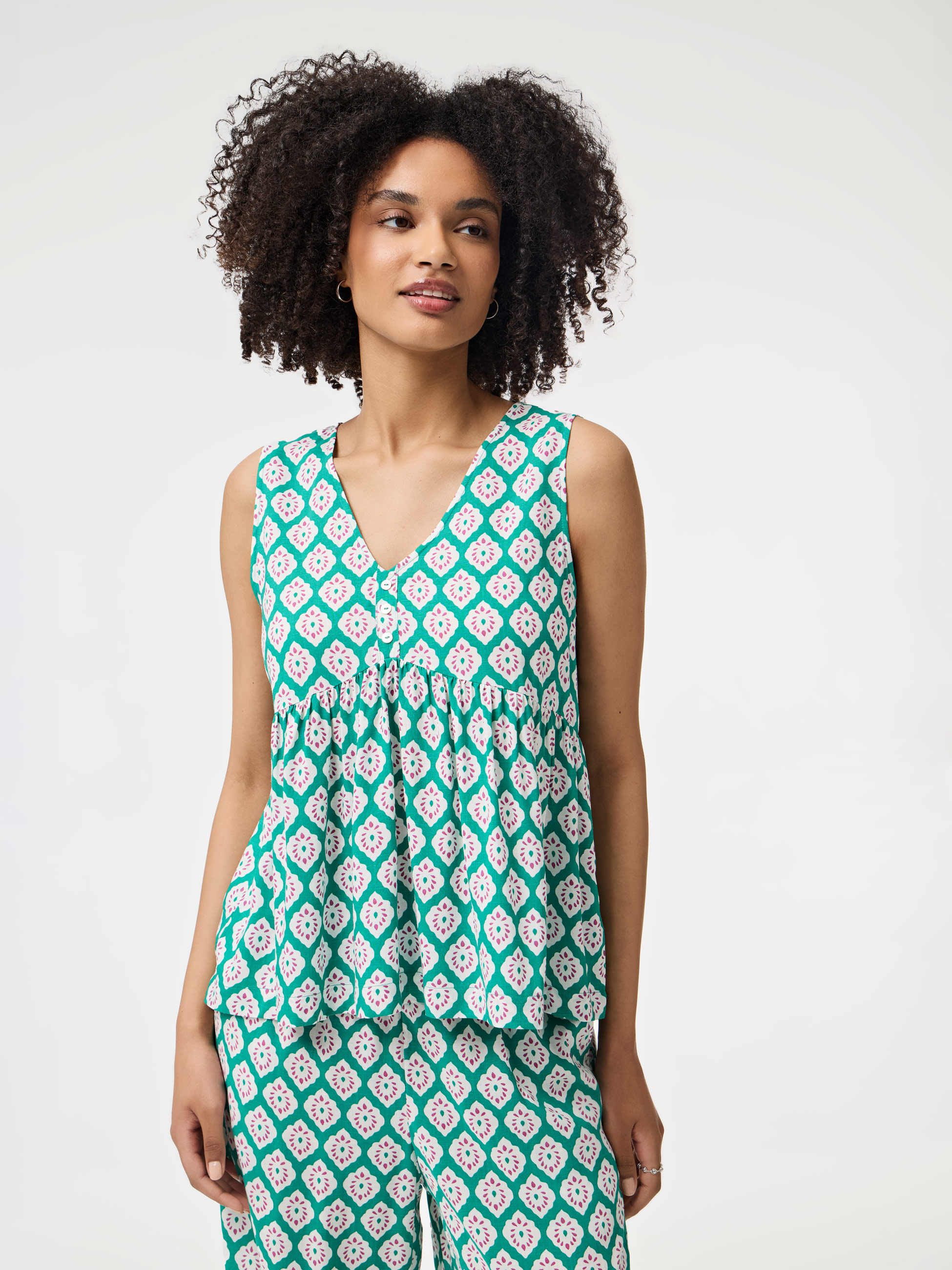 Blusa fluida estampada