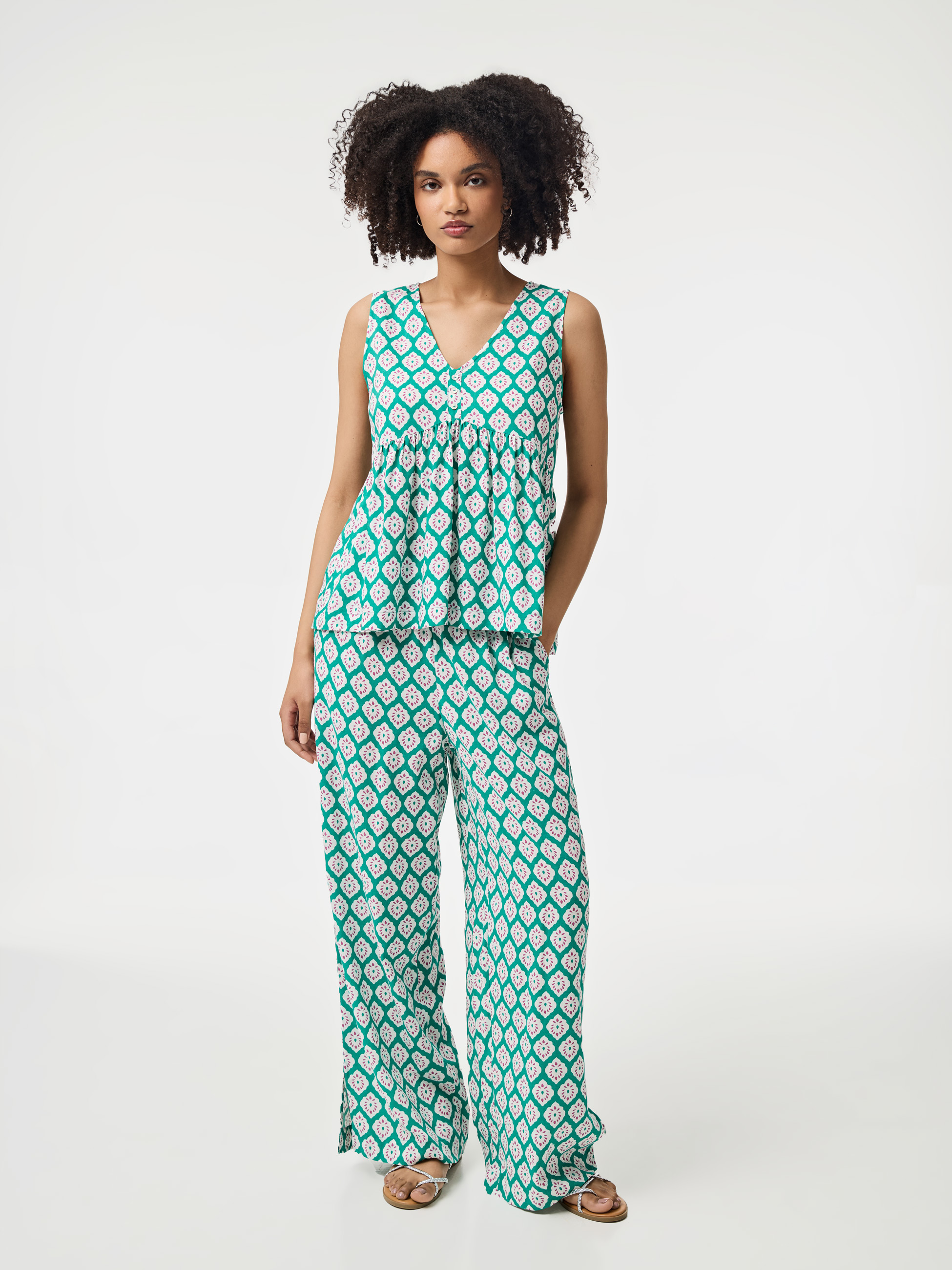 Blusa fluida estampada