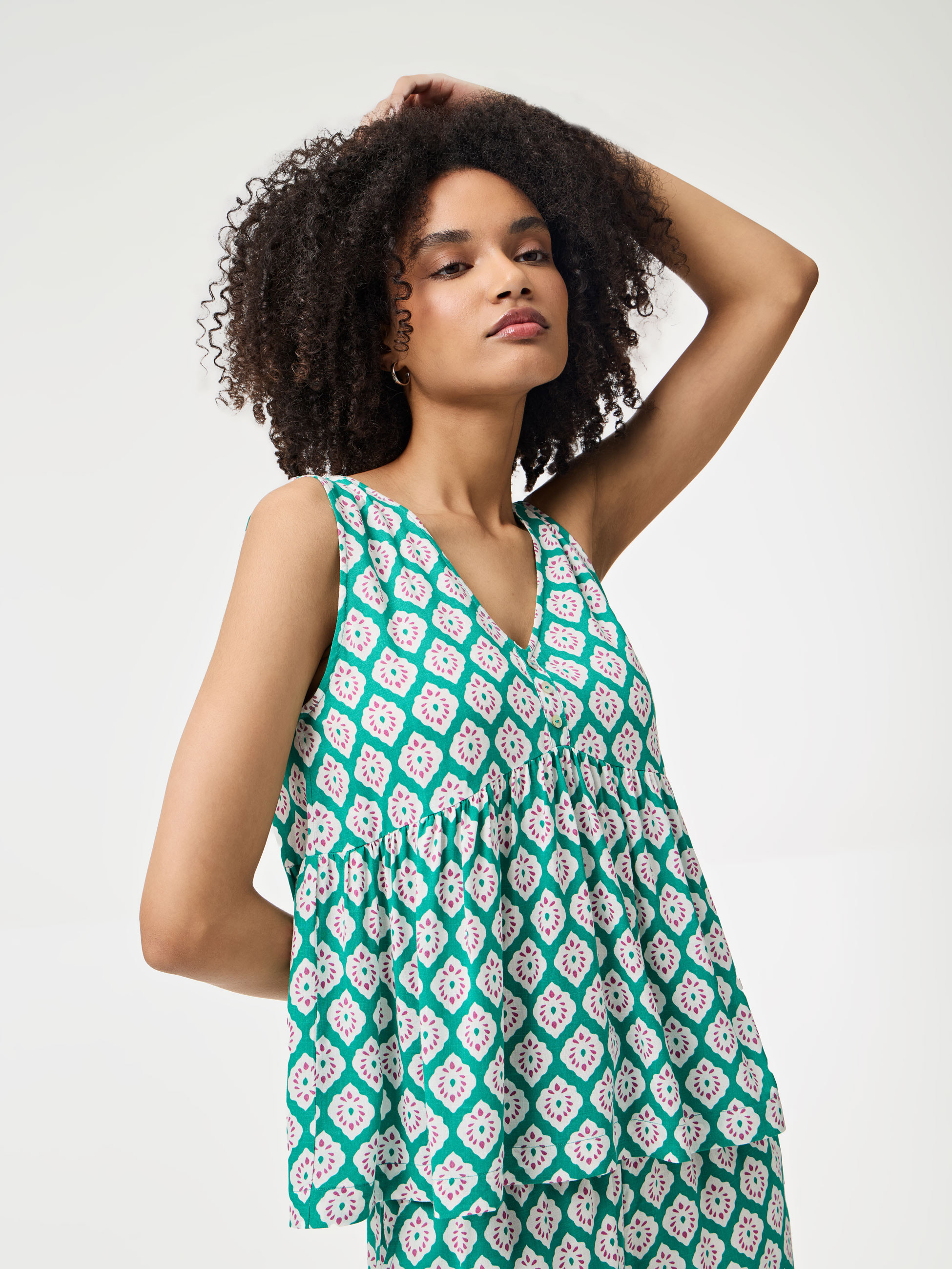 Blusa fluida estampada