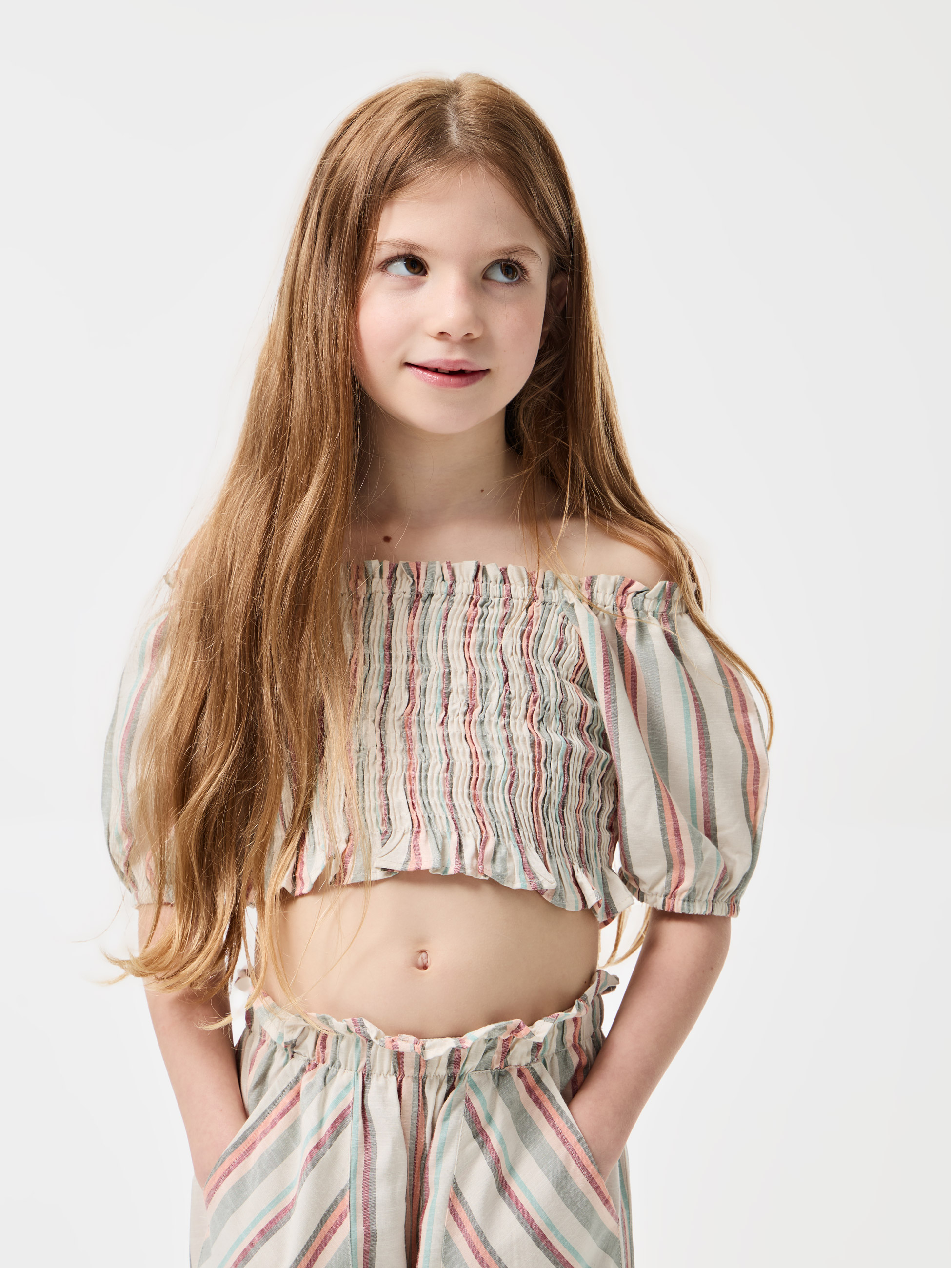 Top cropped com riscas