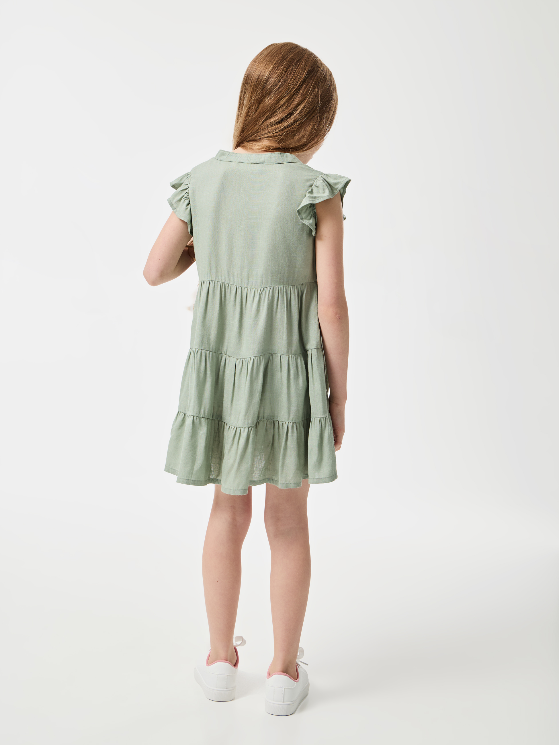 Vestido verde de folhos