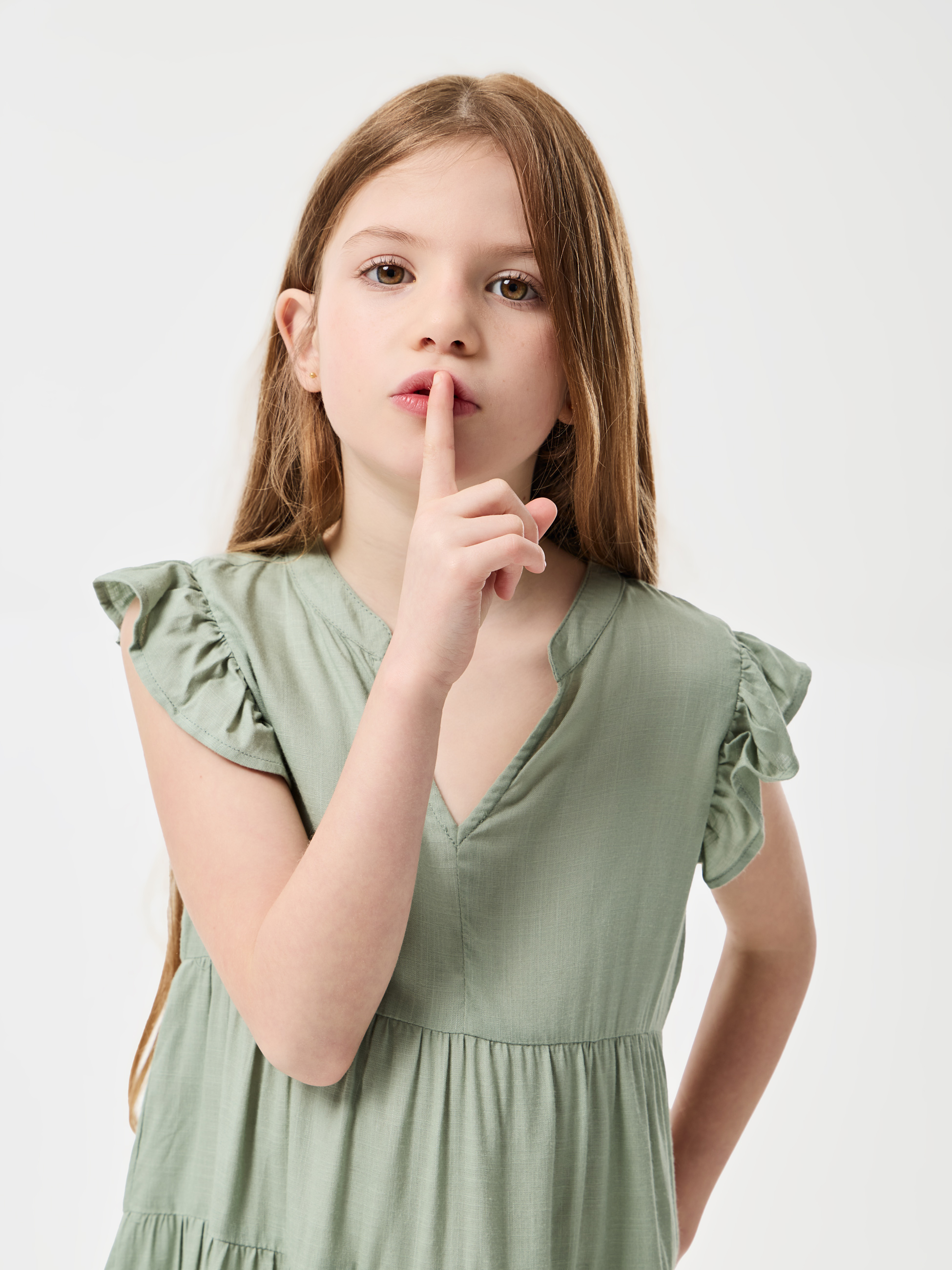 Vestido verde de folhos