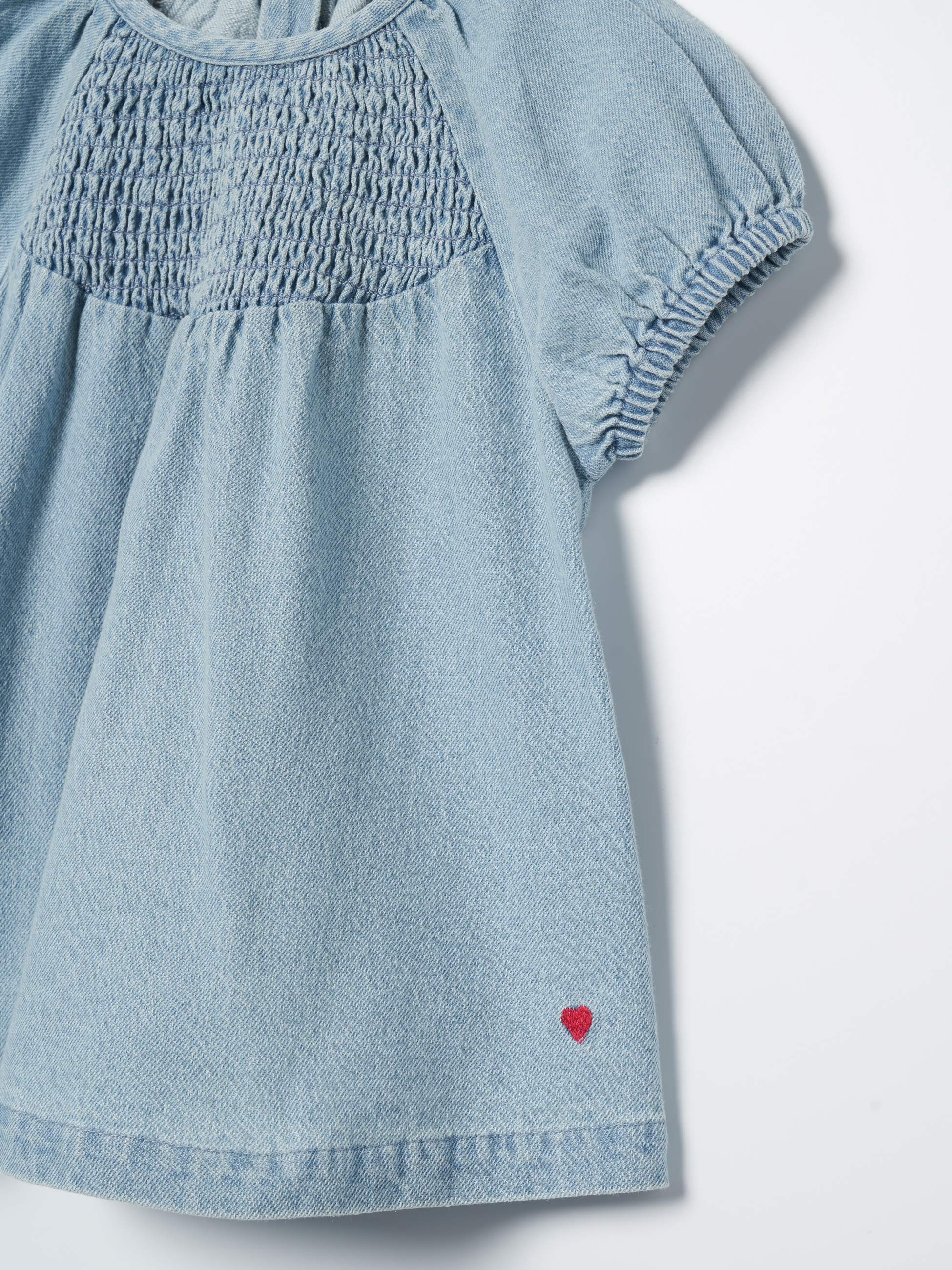 Vestido curto em ganga