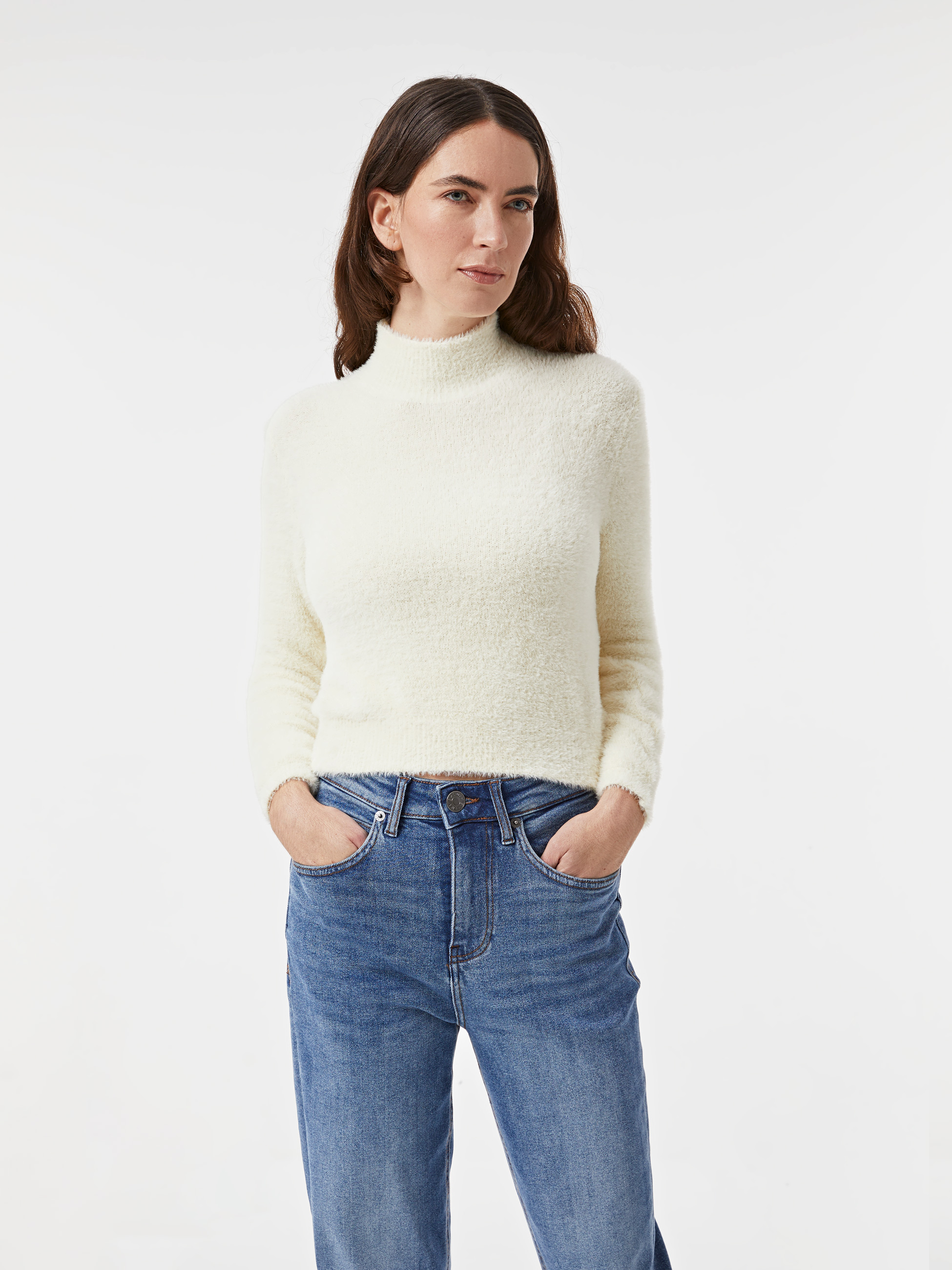 Camisola com pelo sintético