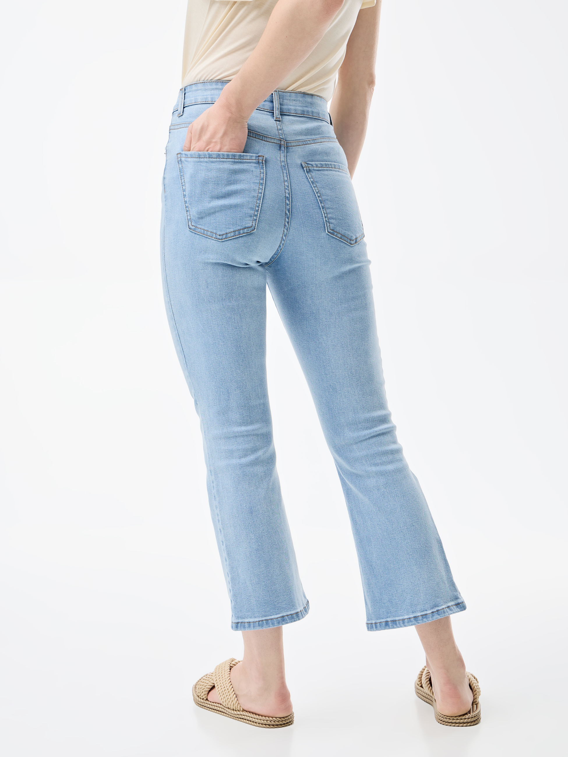 Calças de ganga cropped flare