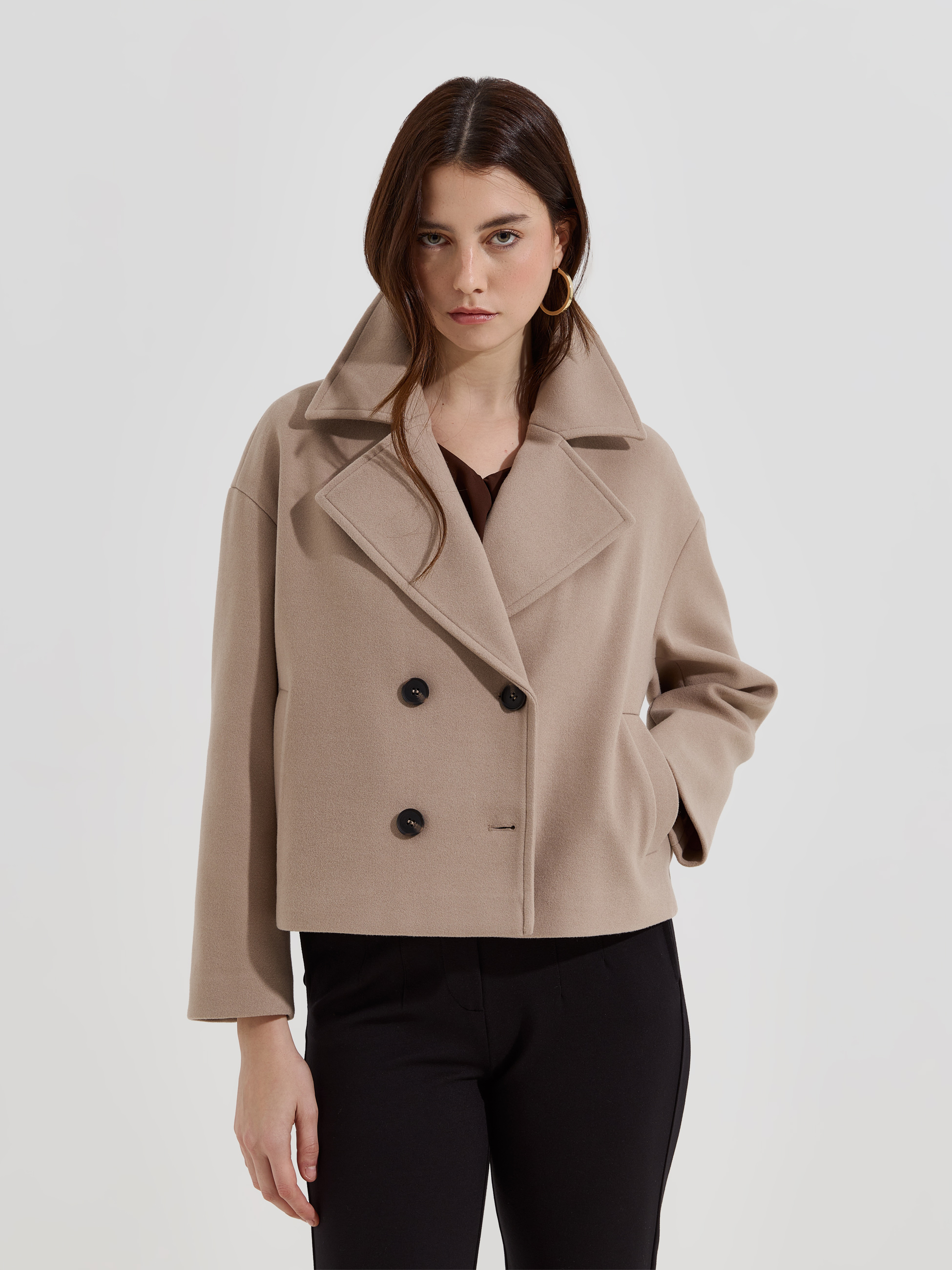 Casaco curto em fazenda