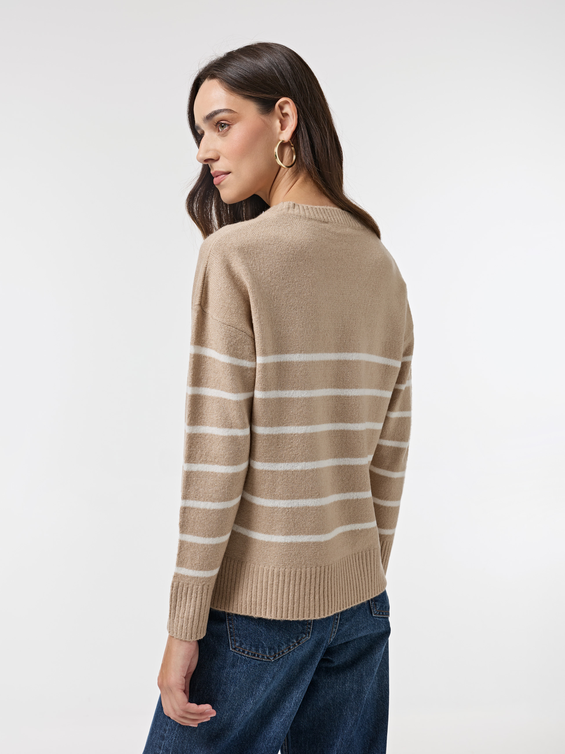 Camisola de malha às riscas