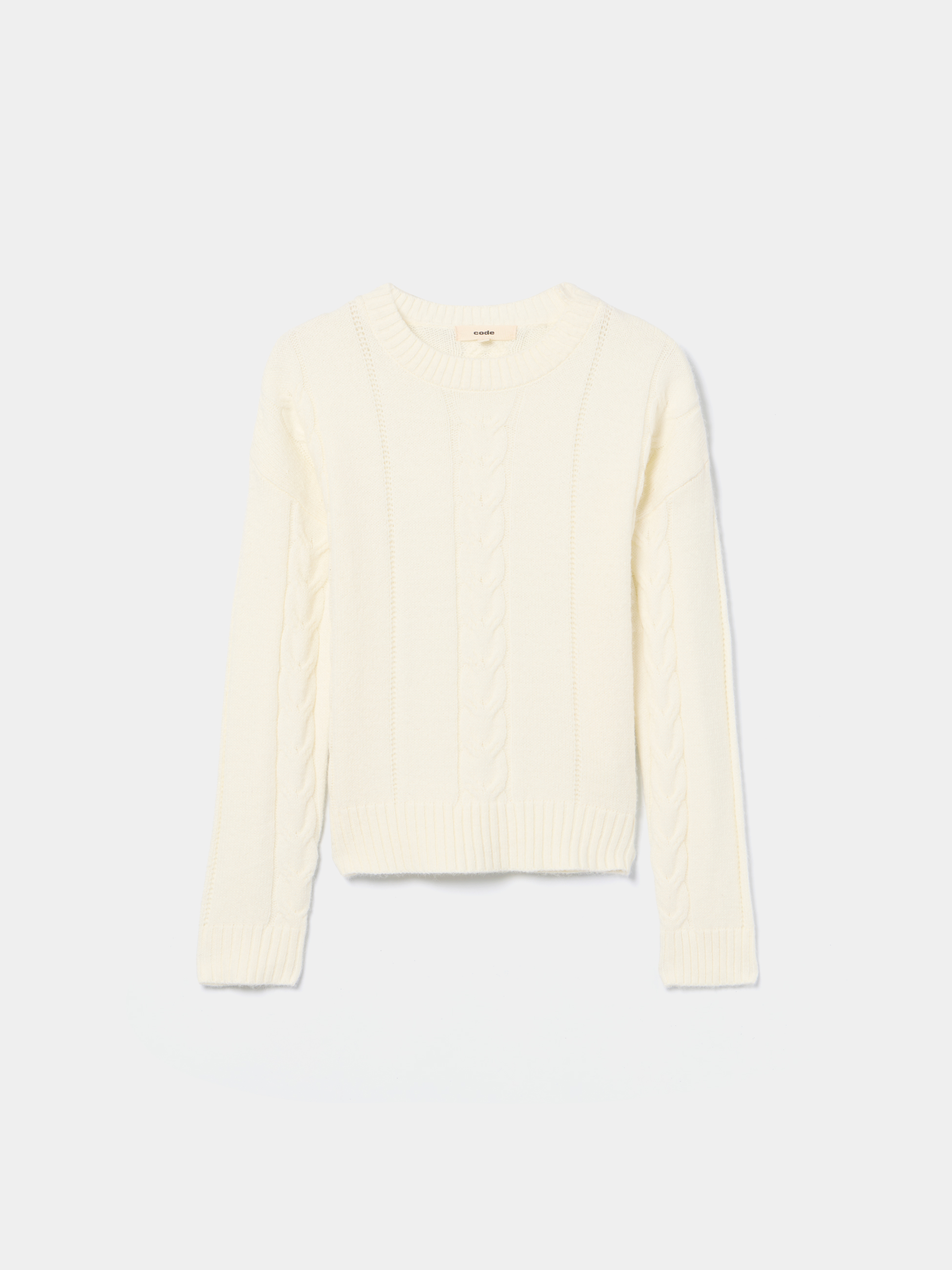 Camisola de malha entrançada