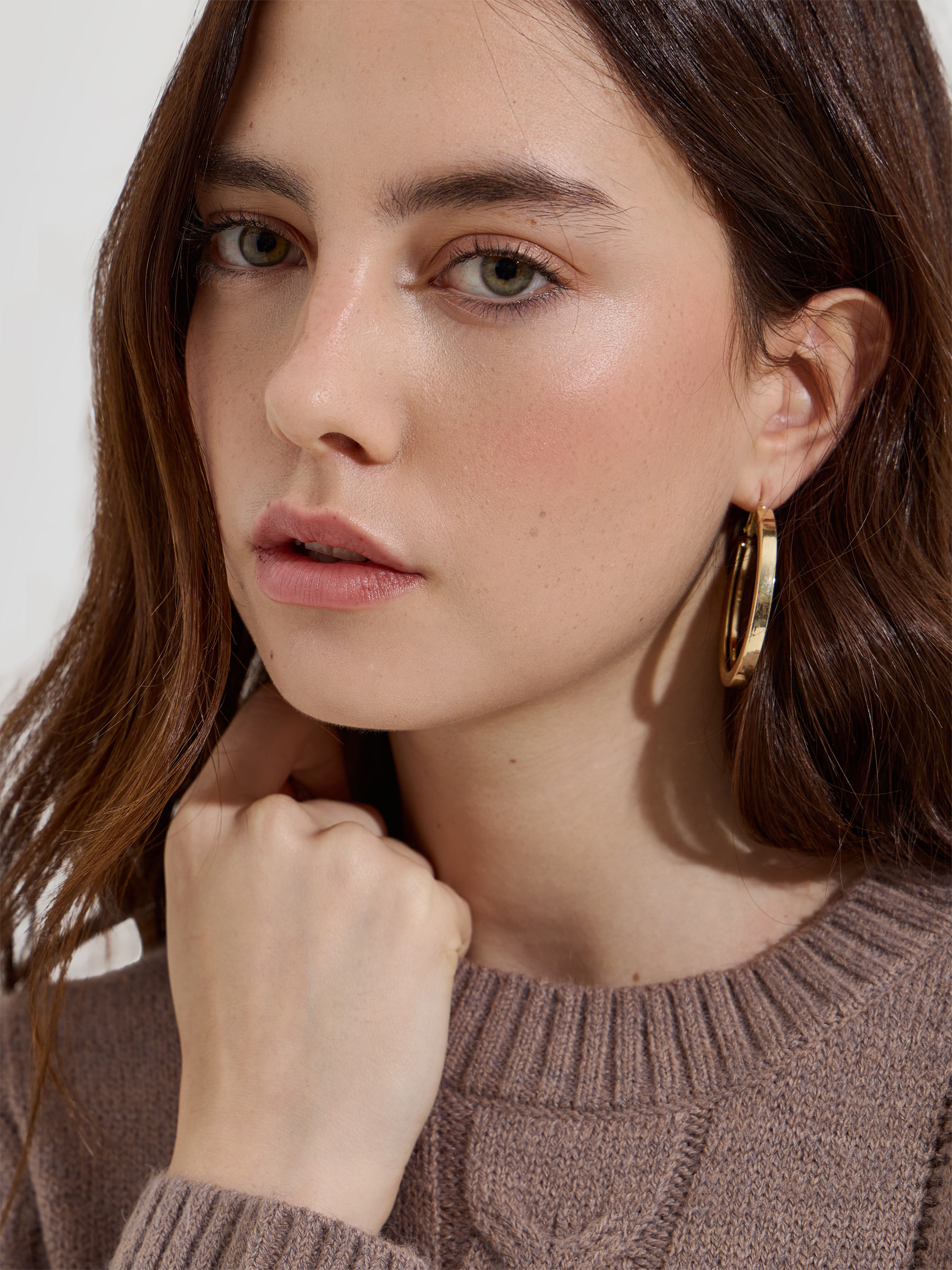 Camisola de malha entrançada