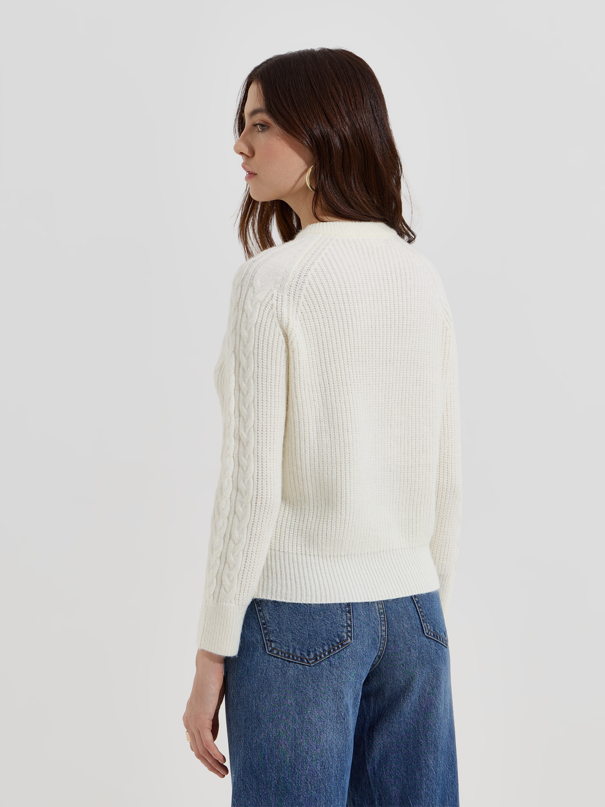 Casaco de malha entrançada