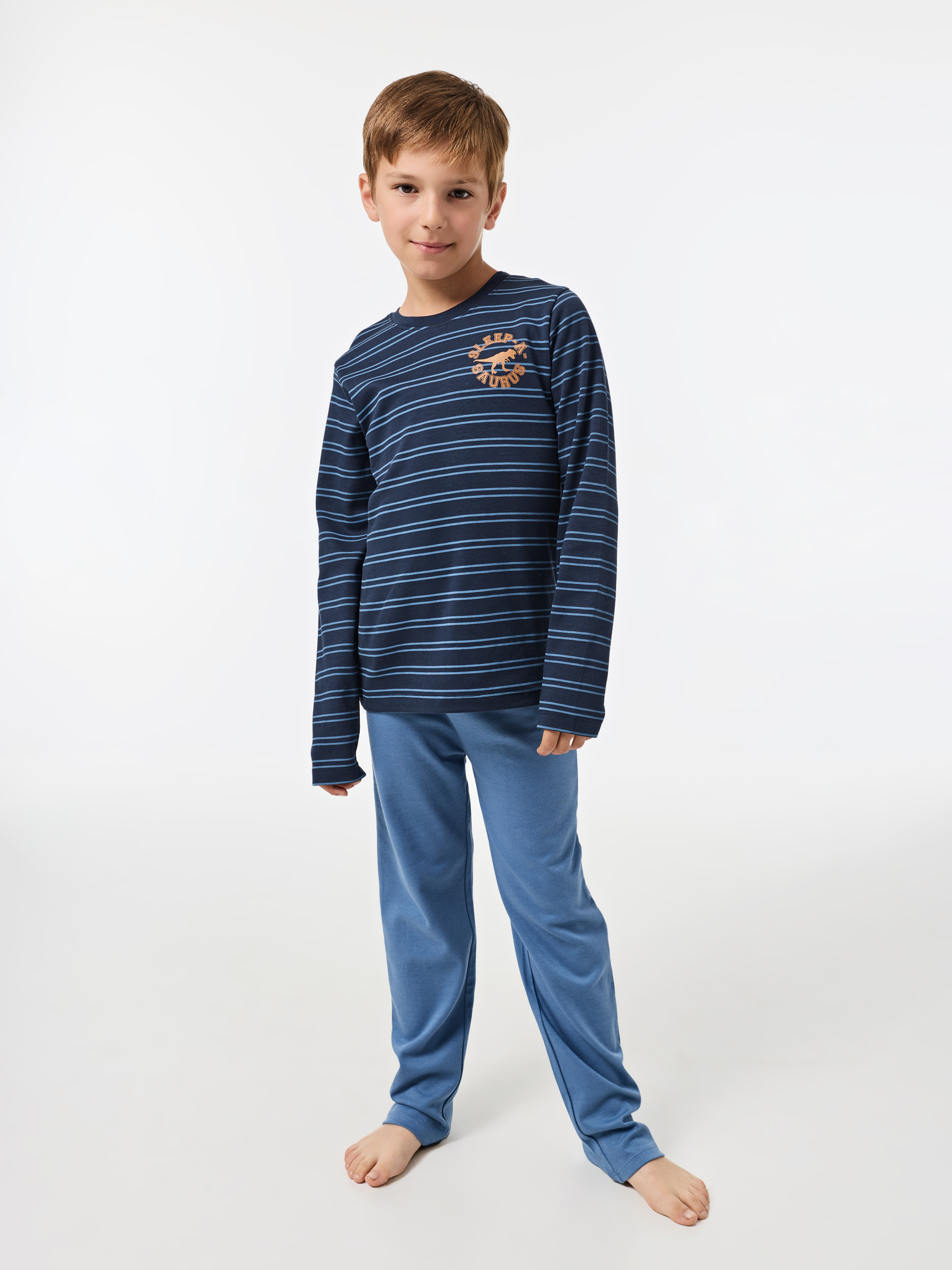 Pijama longo com riscas