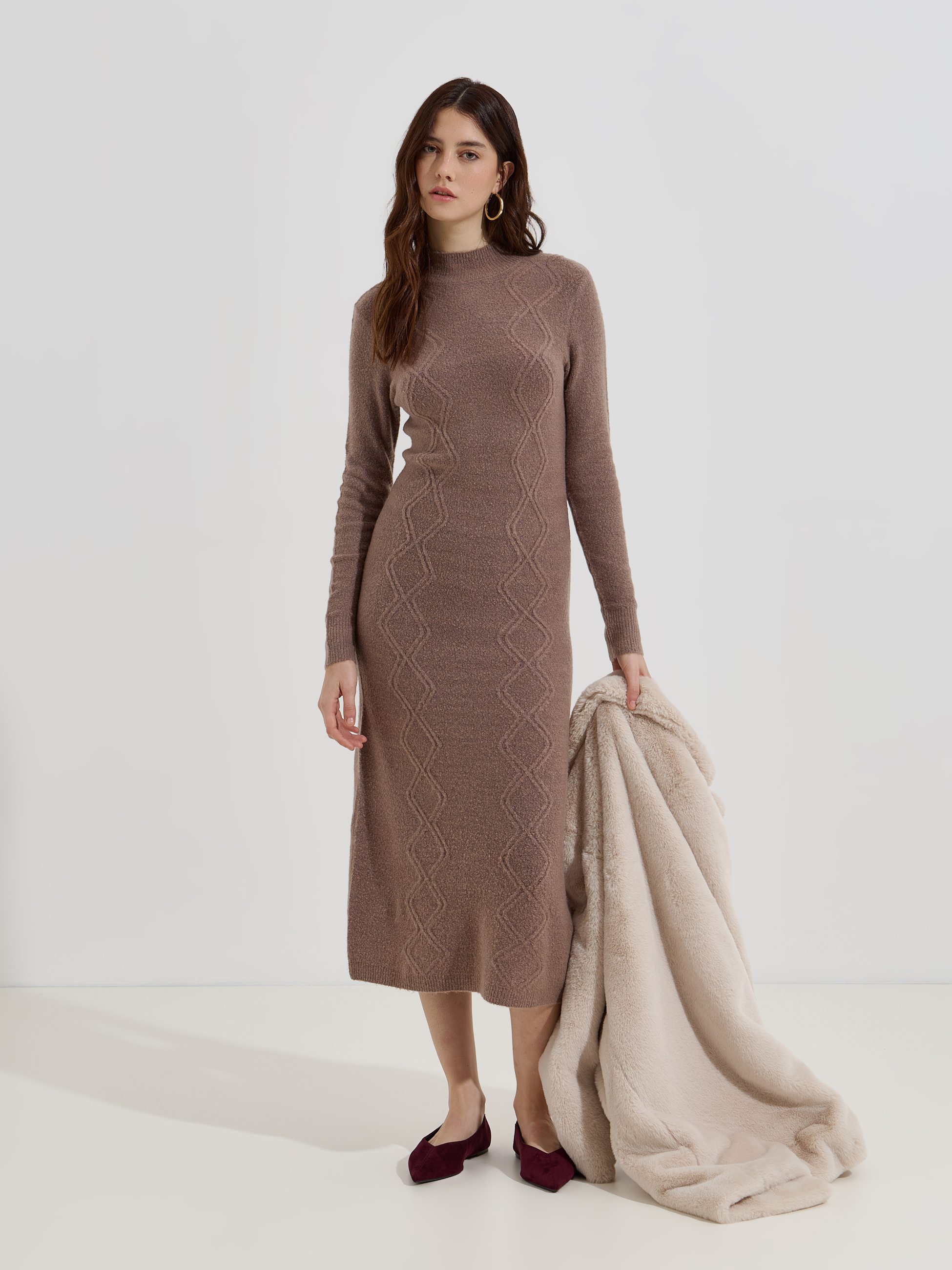 Vestido de malha midi