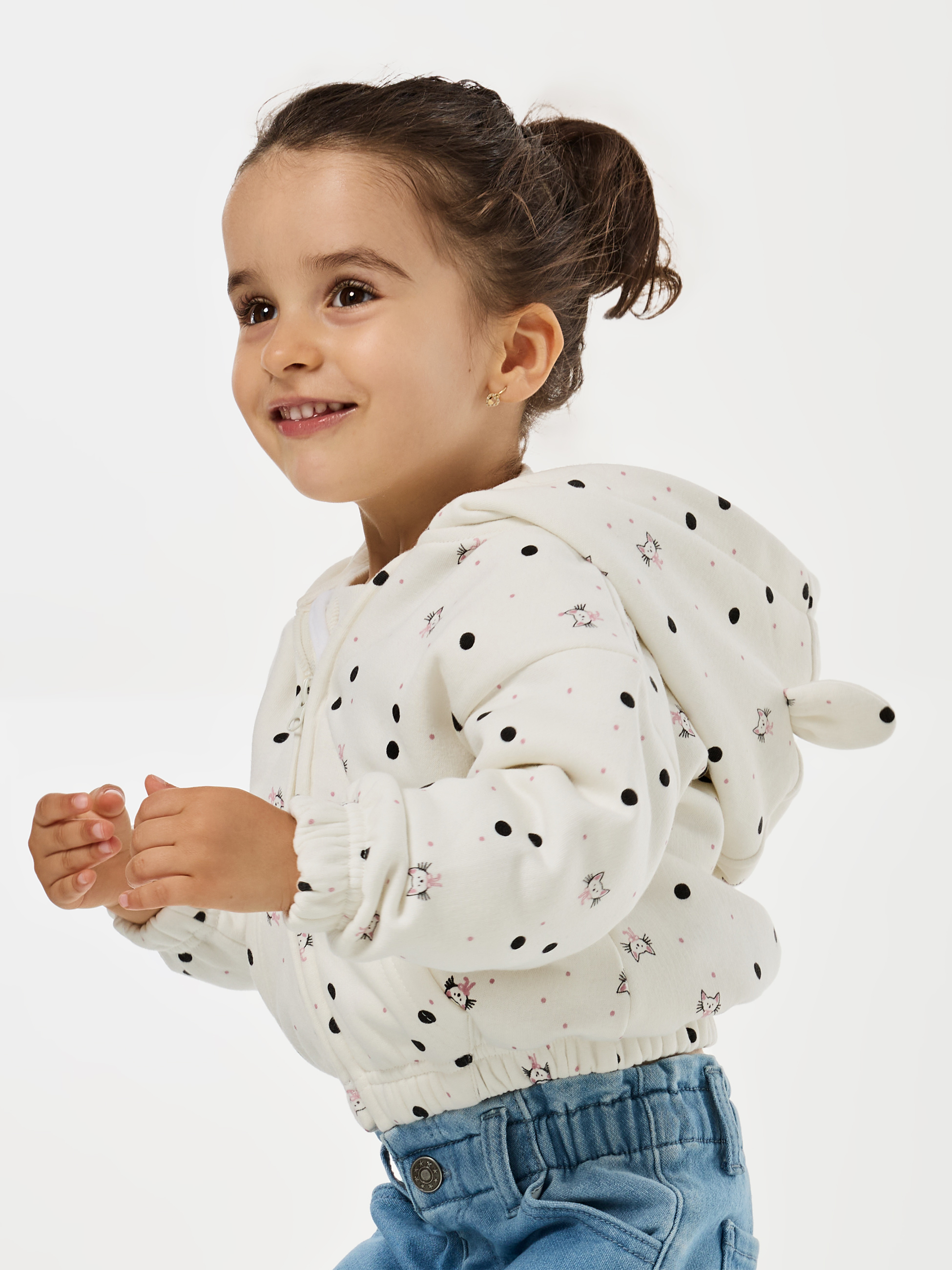 Casaco estampado com capuz