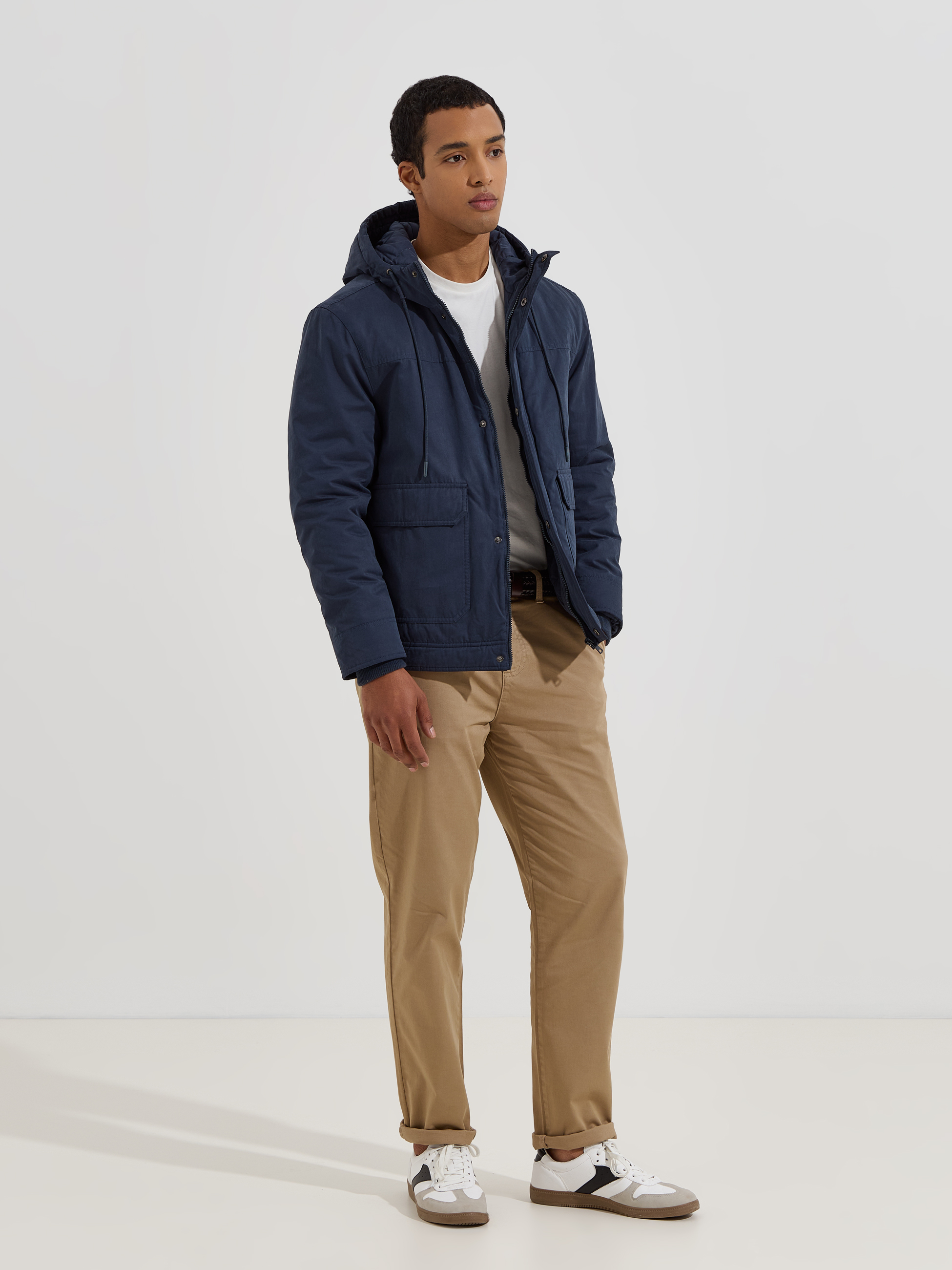 Parka com bolsos frontais