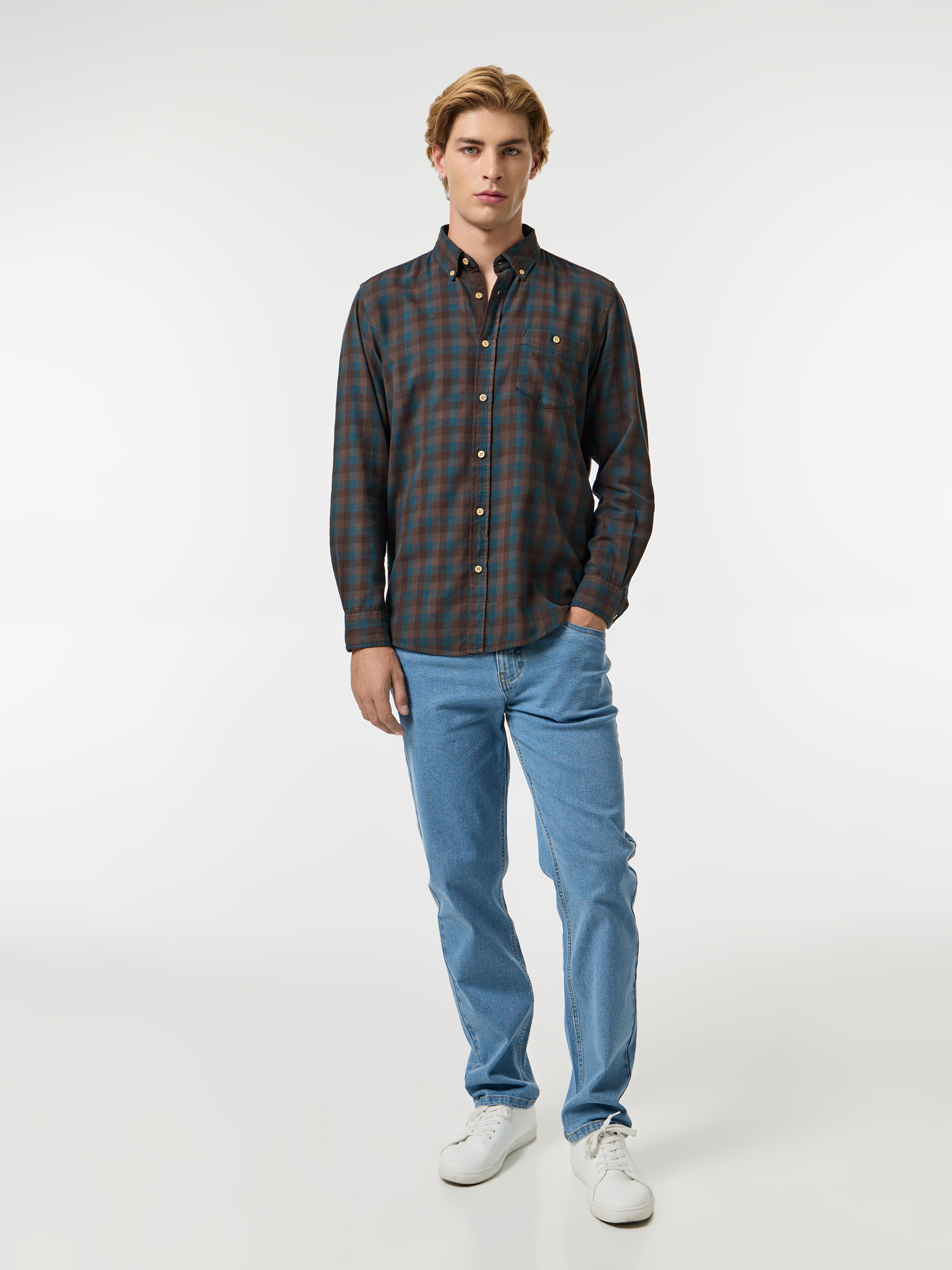 Camisa xadrez com bolso