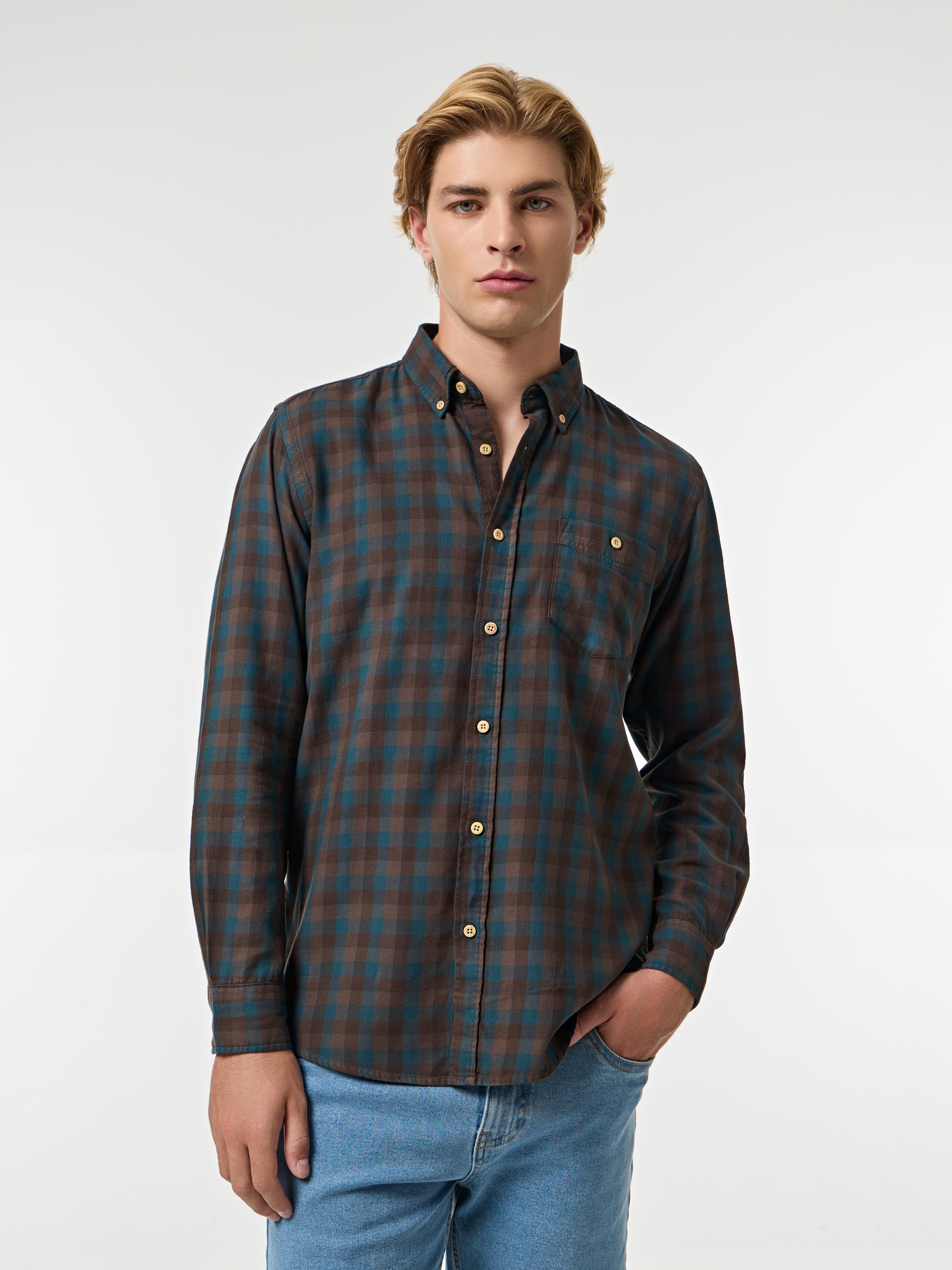 Camisa xadrez com bolso