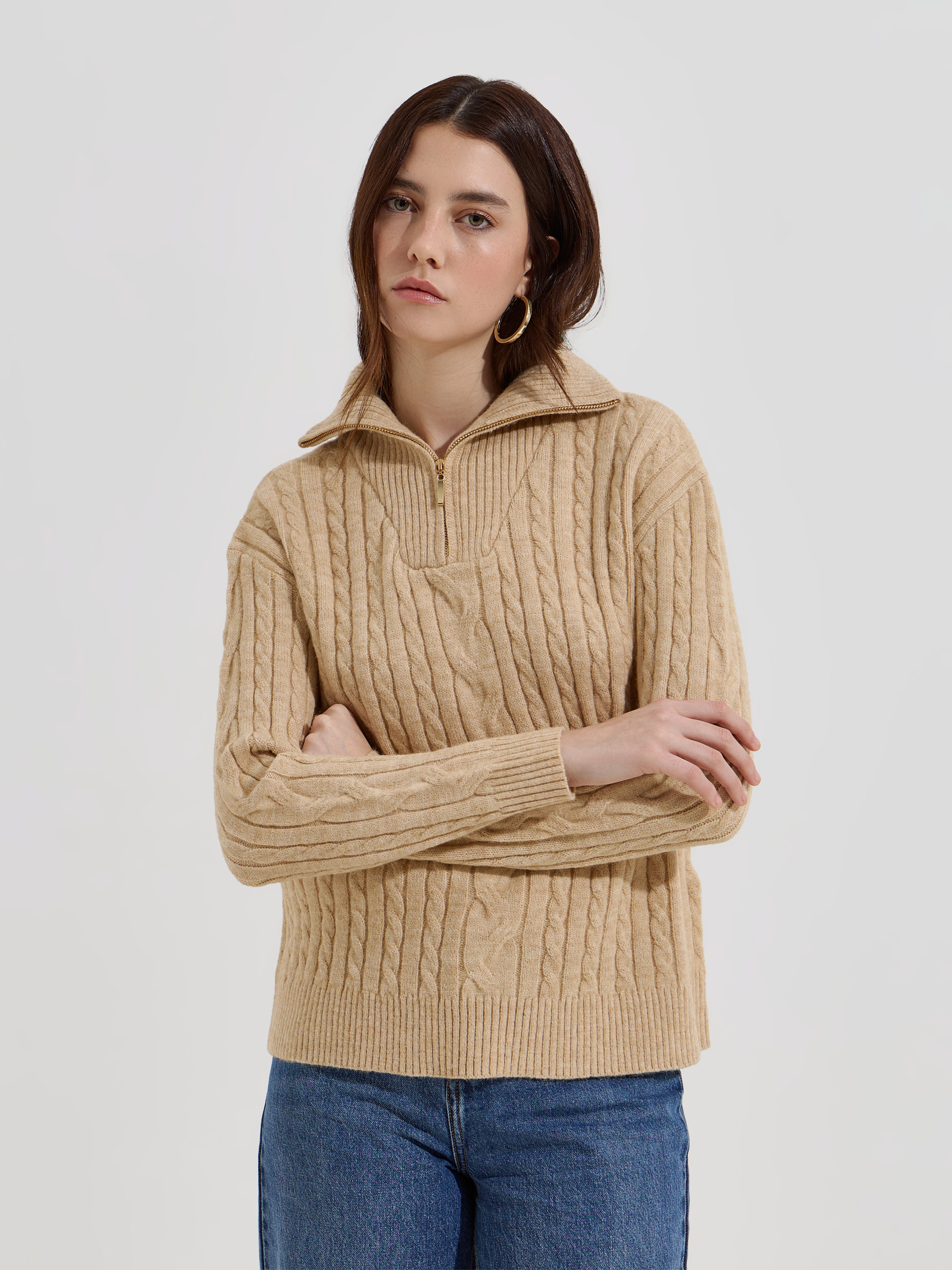 Camisola de malha com gola