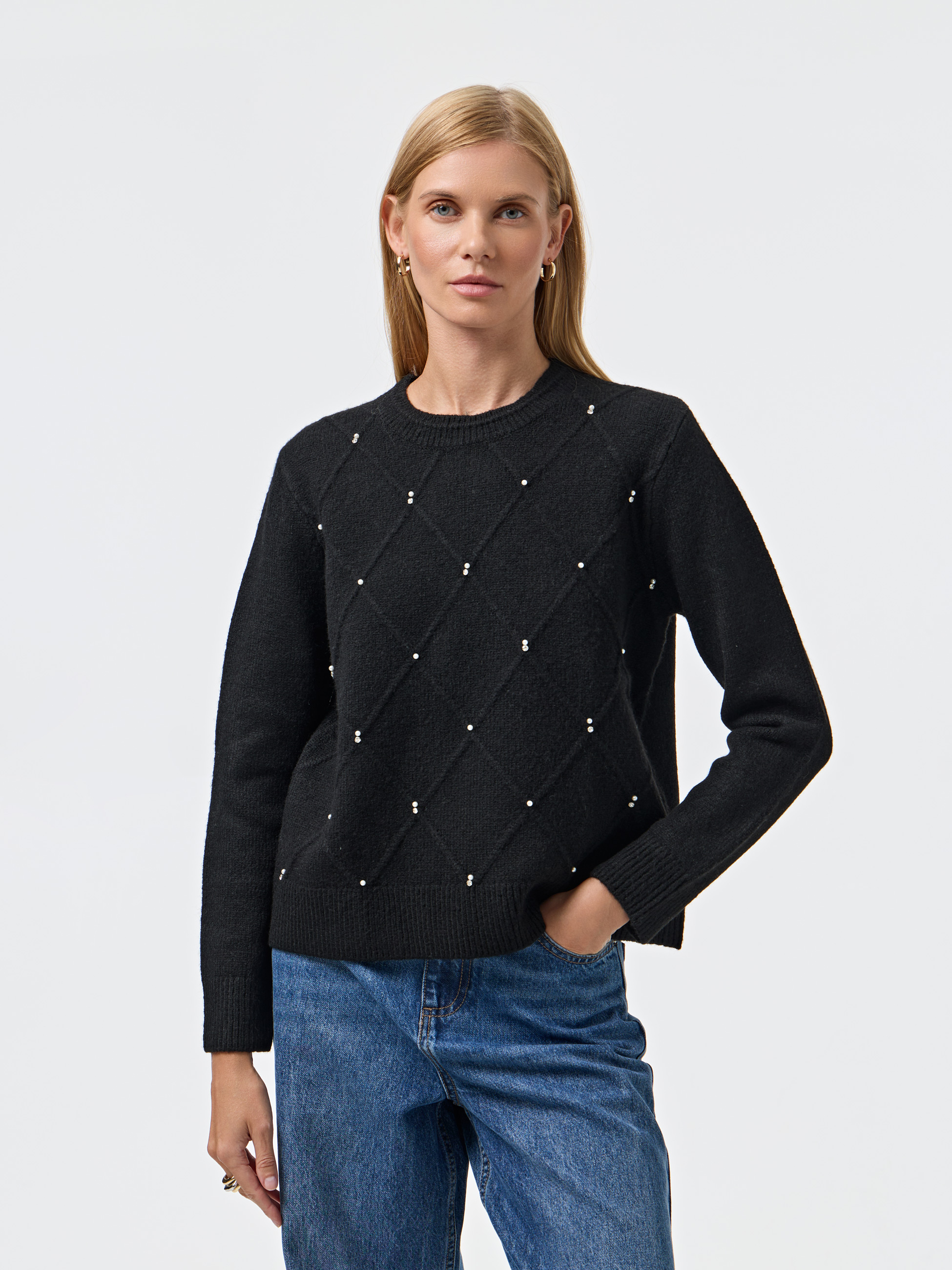 Camisola de malha com pérolas