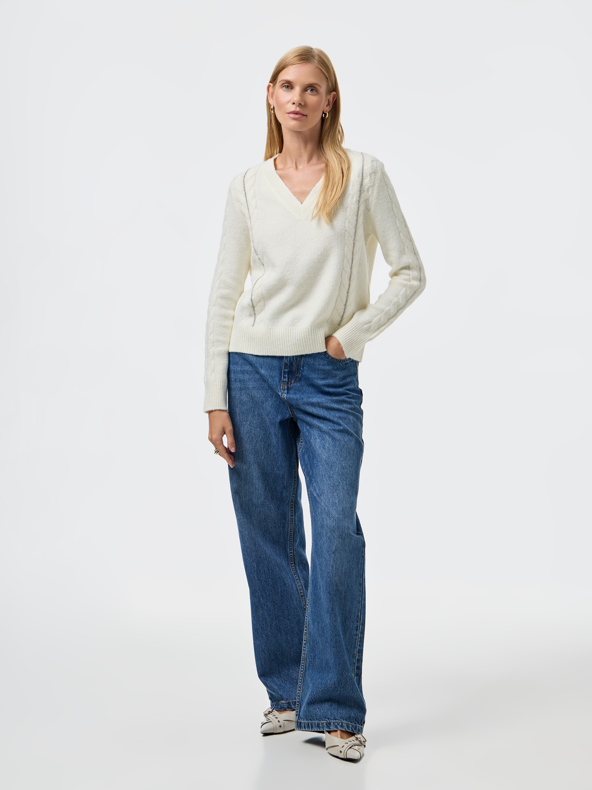 Camisola de malha com strass