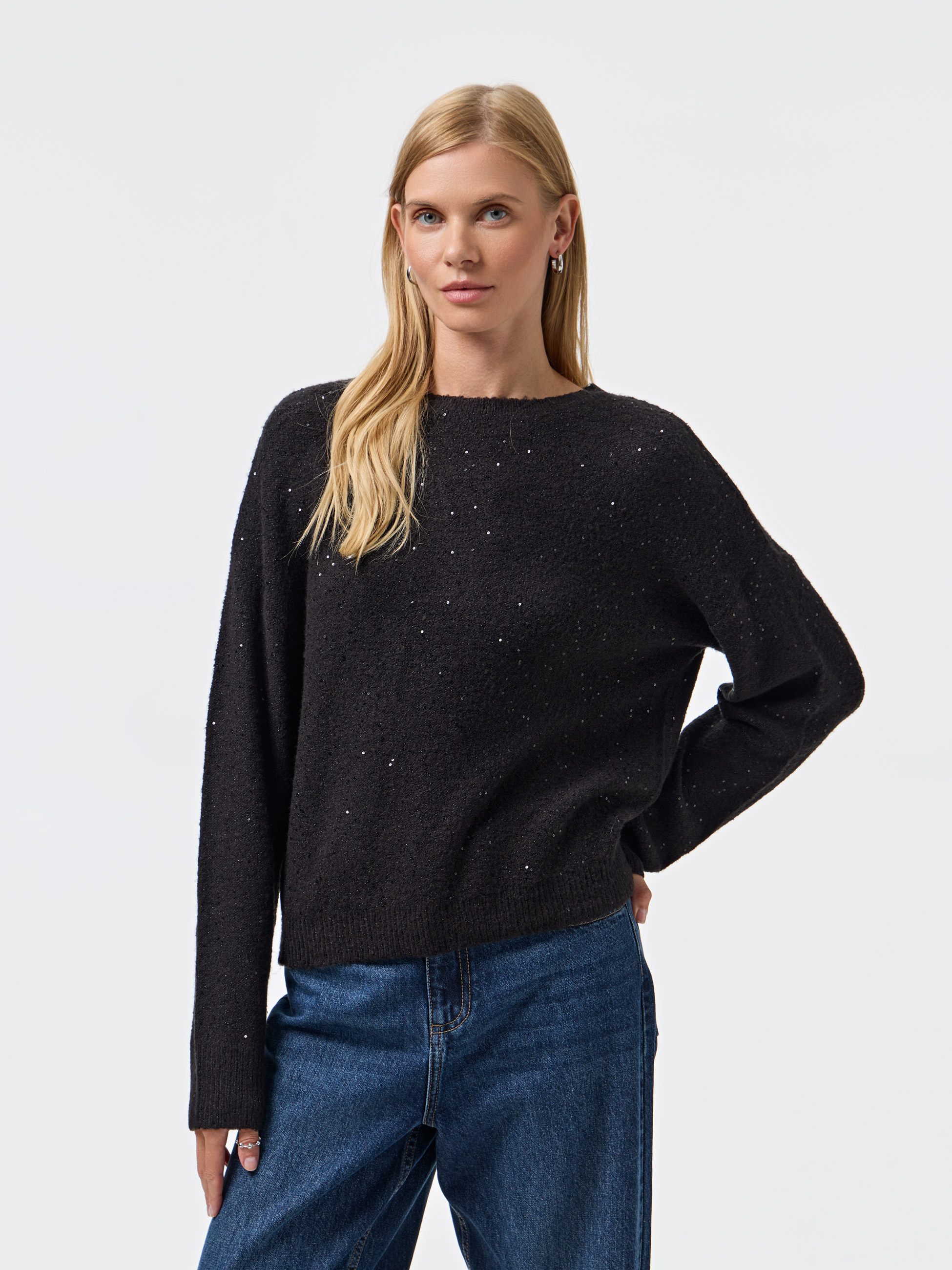 Camisola de malha com lantejoulas